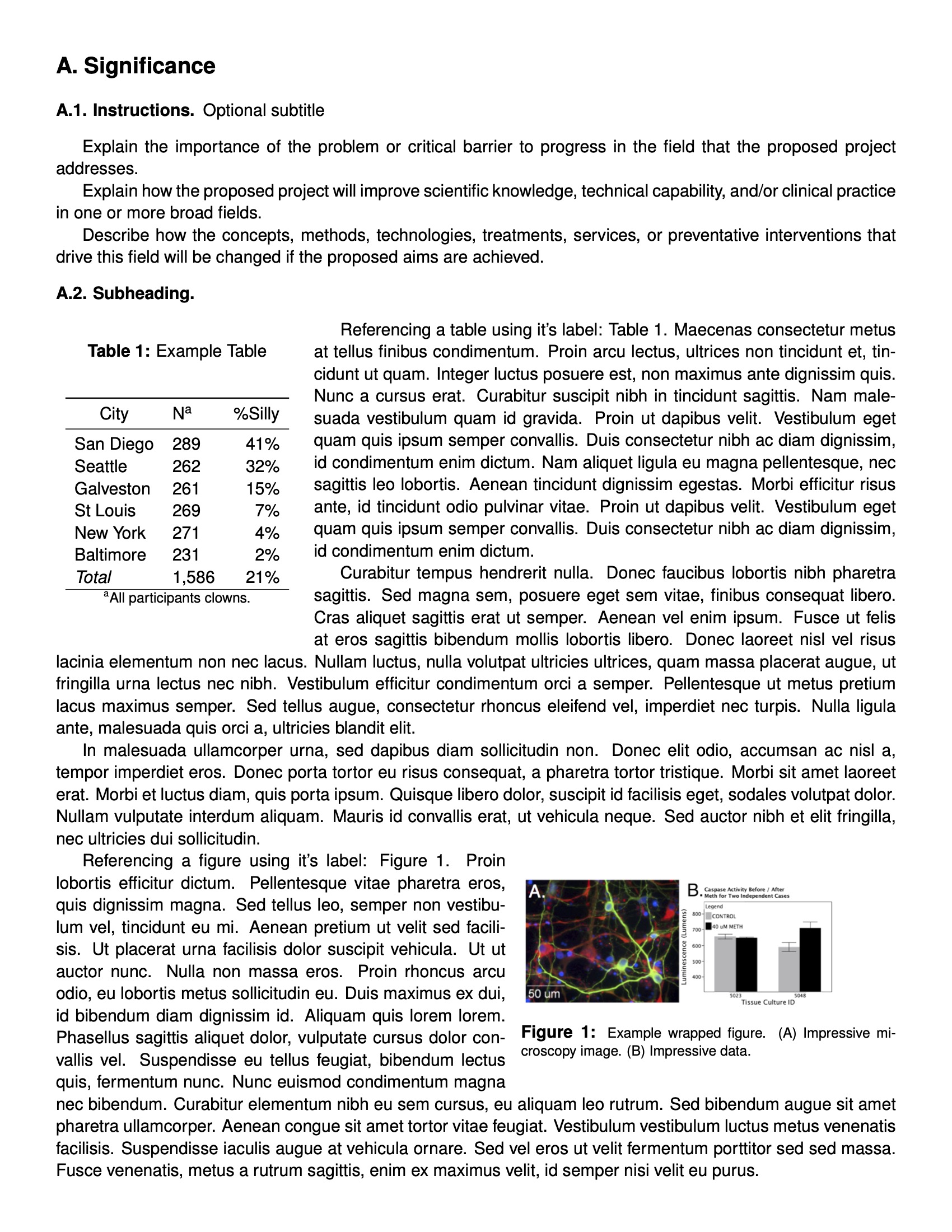 LaTeX Templates NIH Grant Proposal