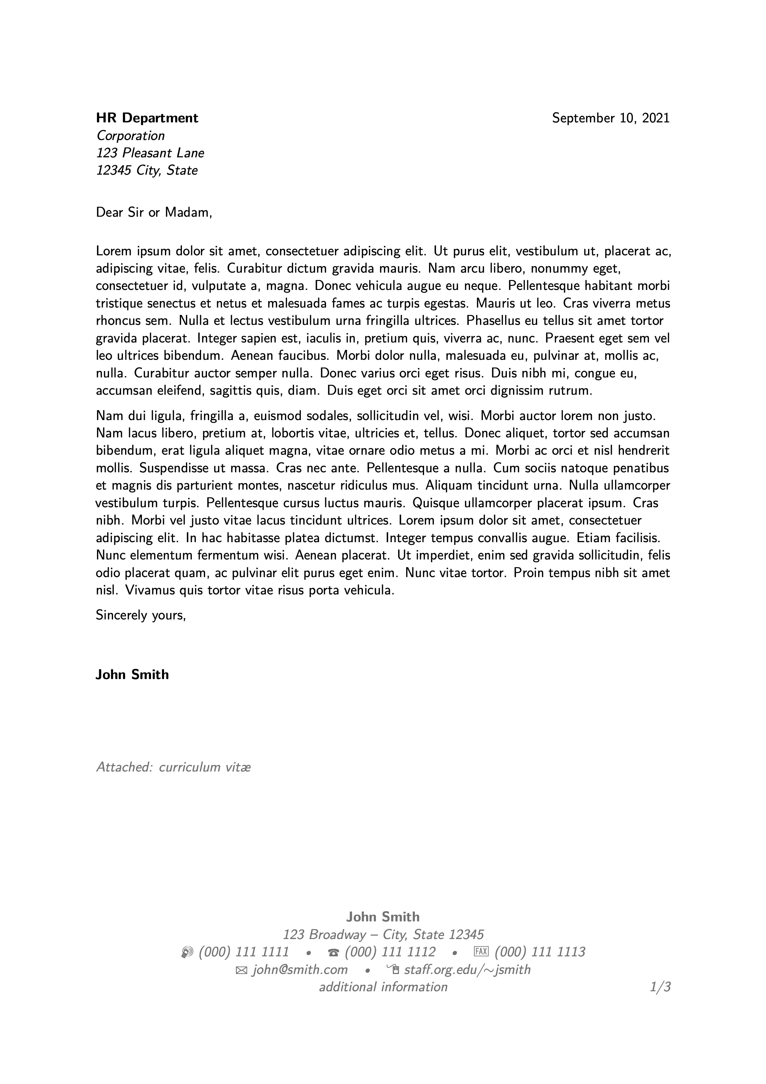 Moderncv Cover Letter Template Latex