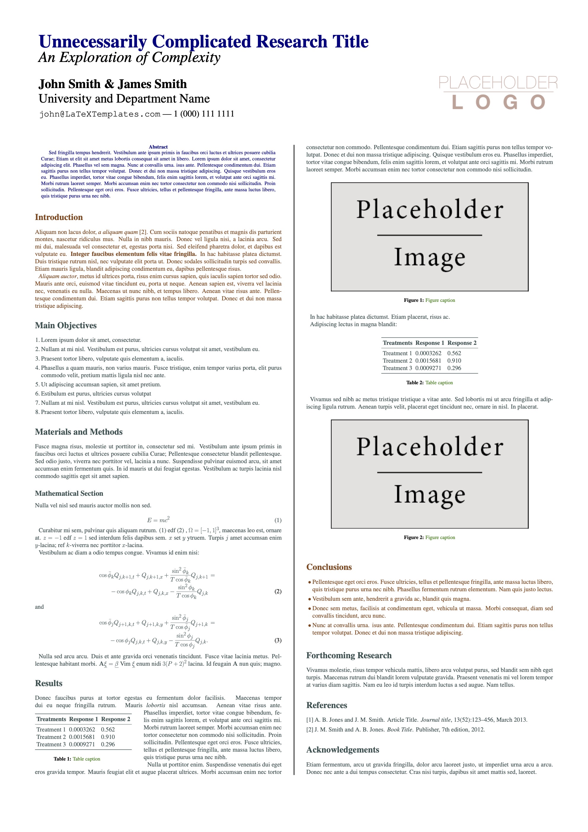 LaTeX Templates a0poster Portrait Poster