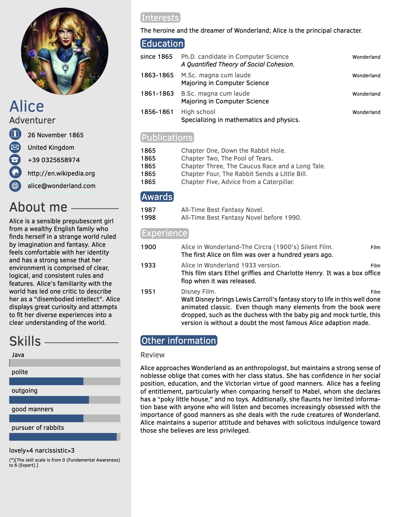 Tabular Cv For University Application Template