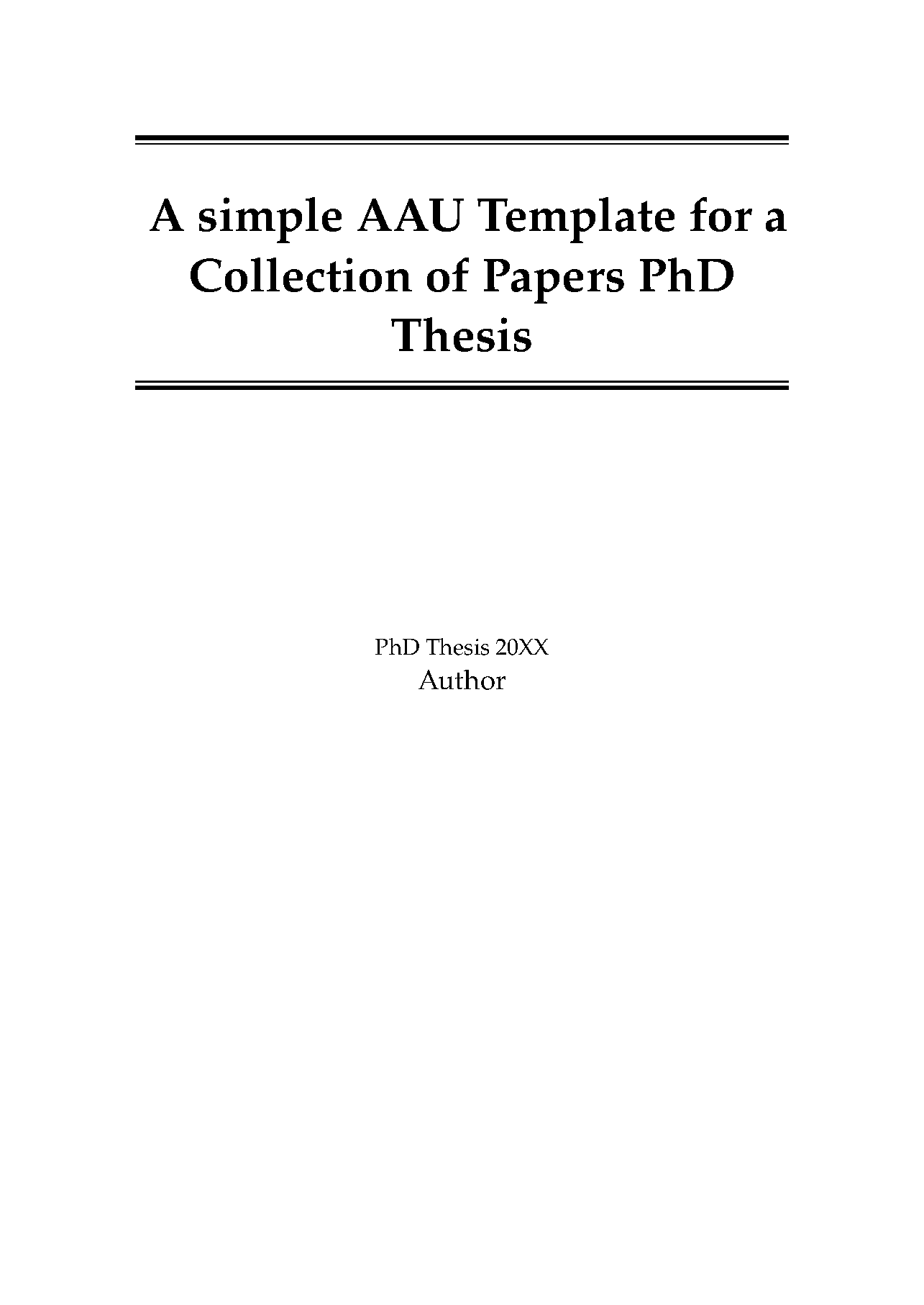 First page of AAU PhD Collection Thesis