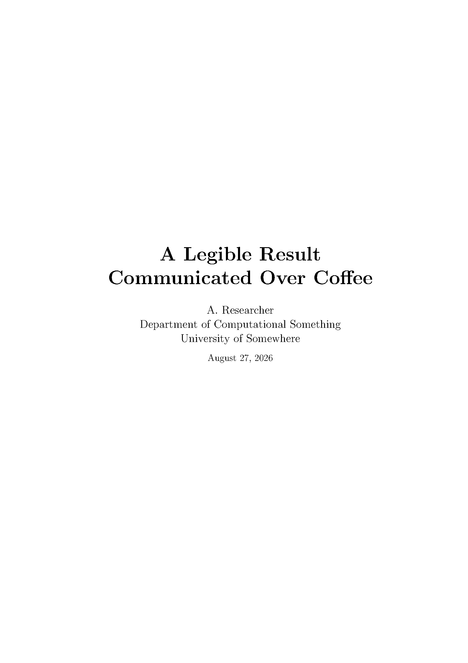 First page of the Academic Title Page template