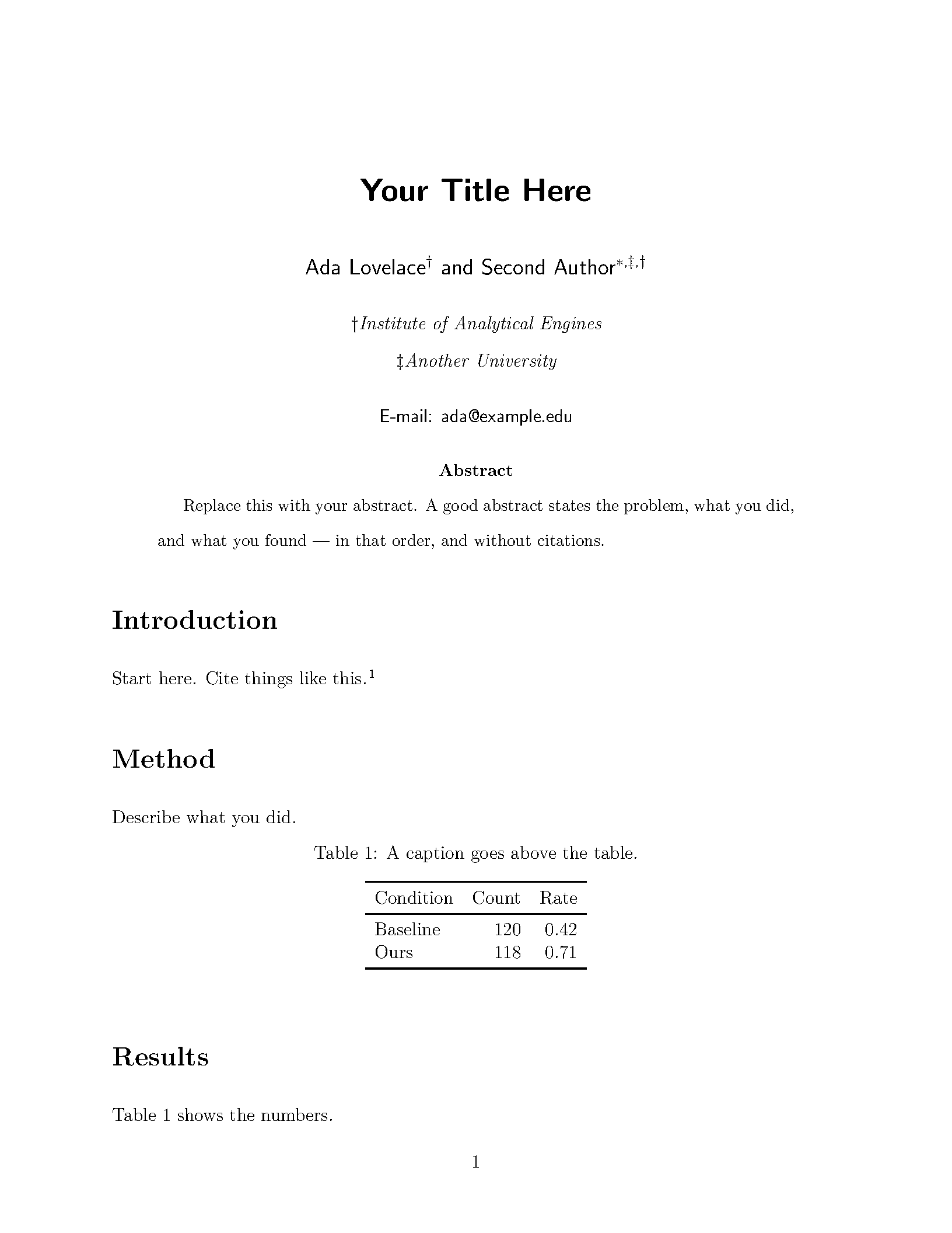 First page of the compiled achemso template
