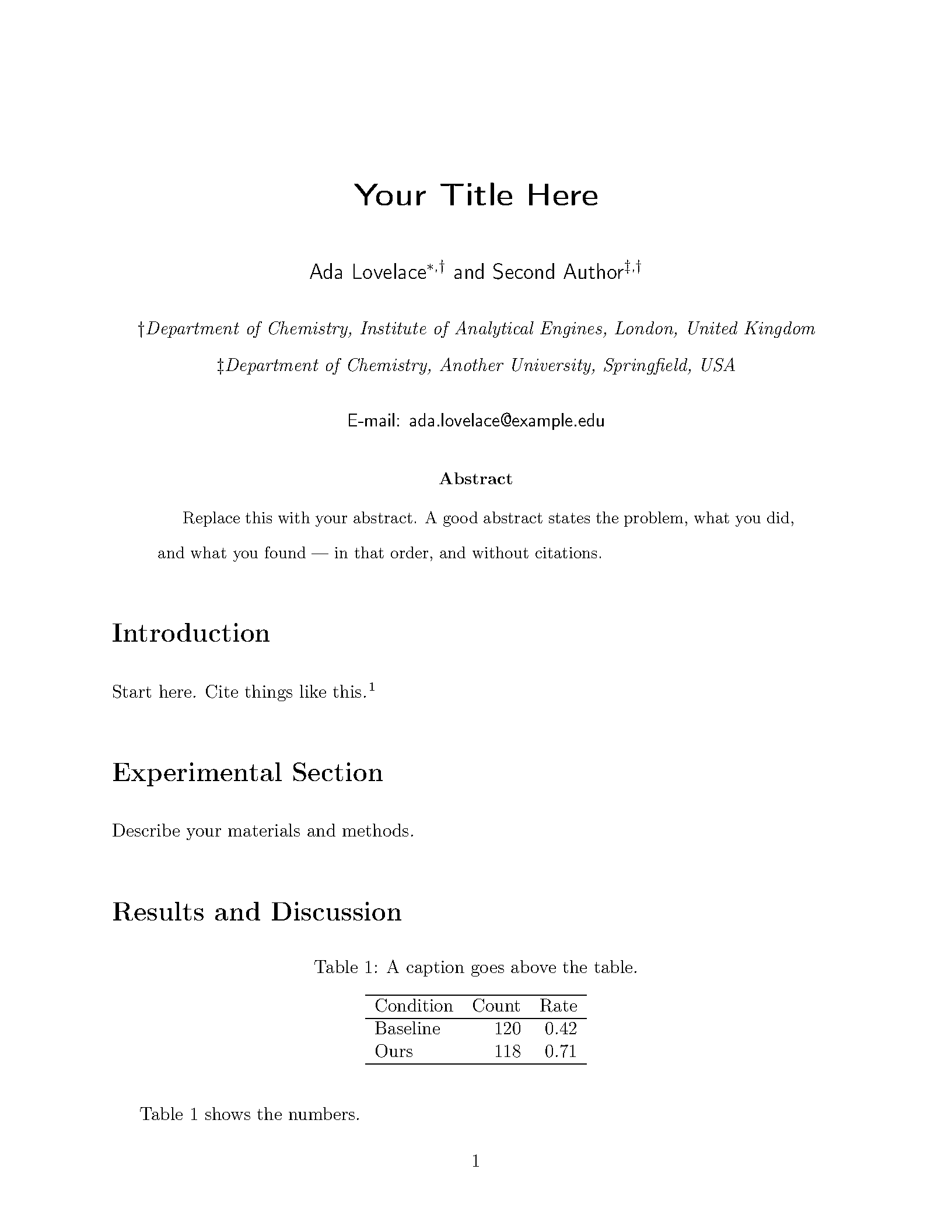 First page of ACS Publications