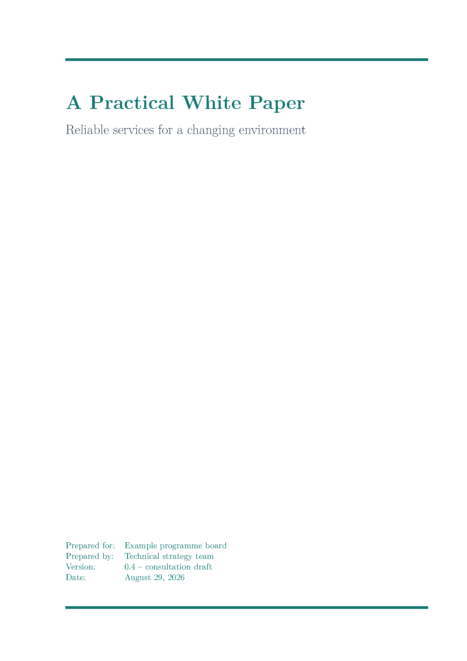First page of ACTS White Paper