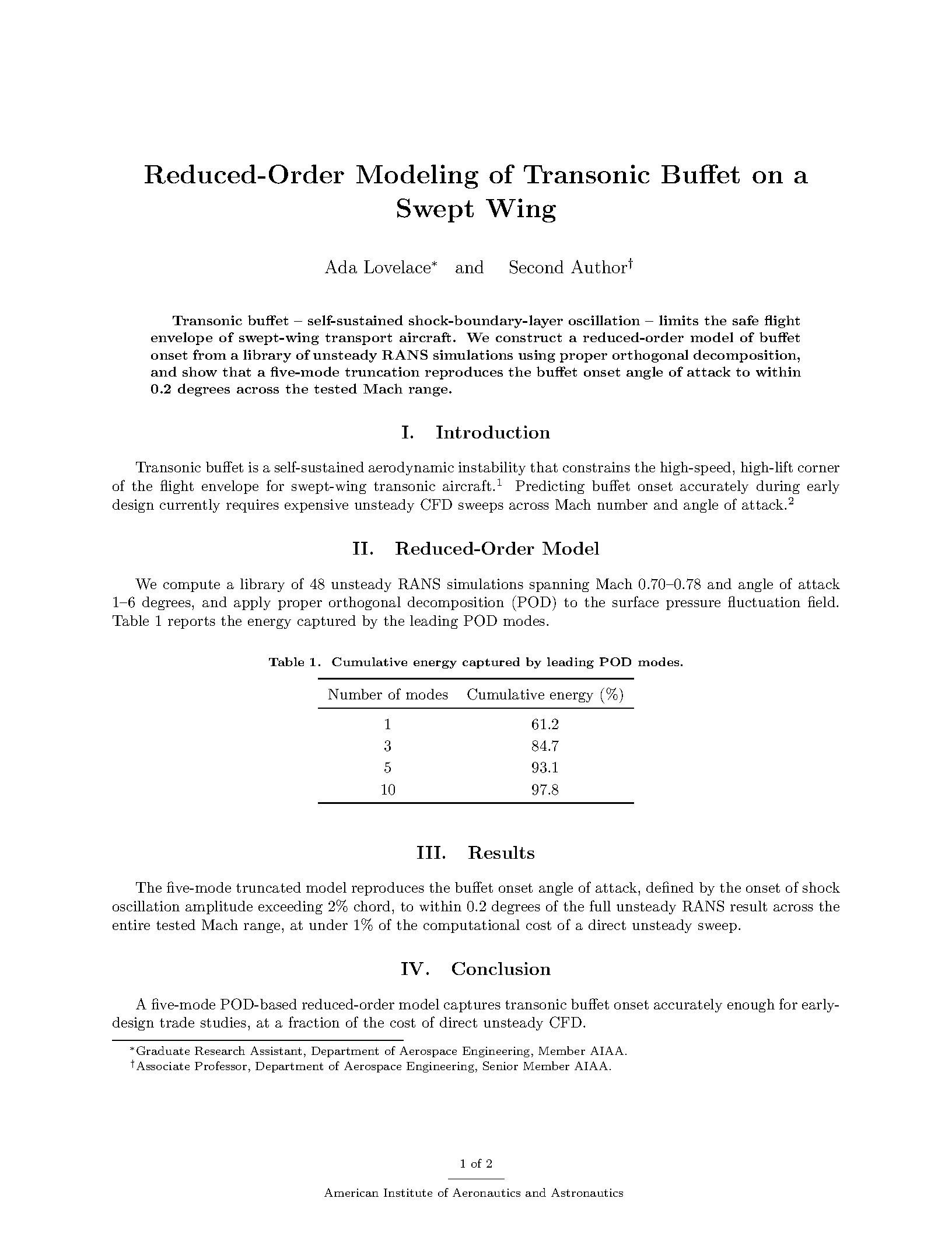 First page of AIAA Conference Papers