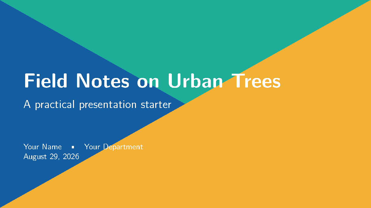 First page of the Albi Beamer Starter template