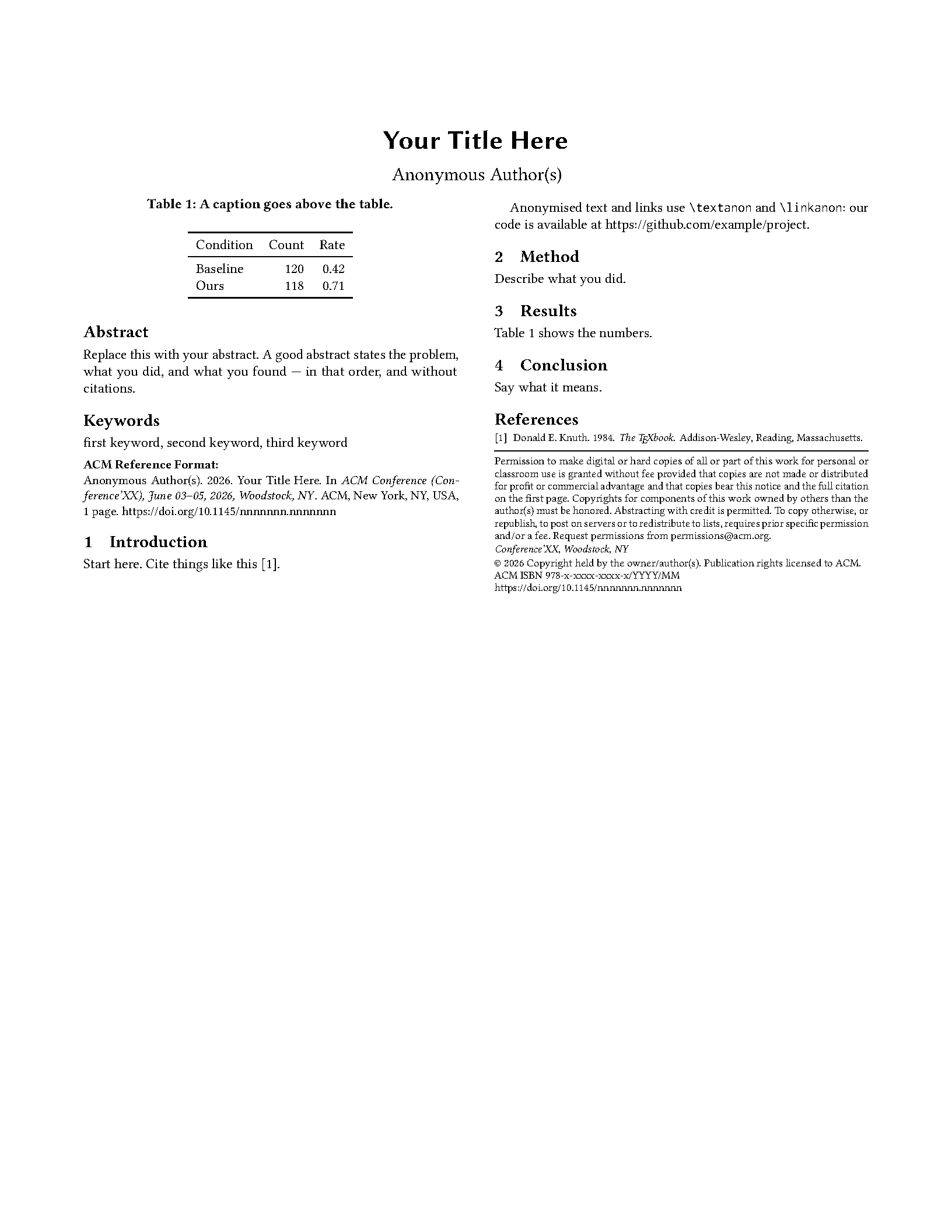 First page of Anonymous ACM Submission