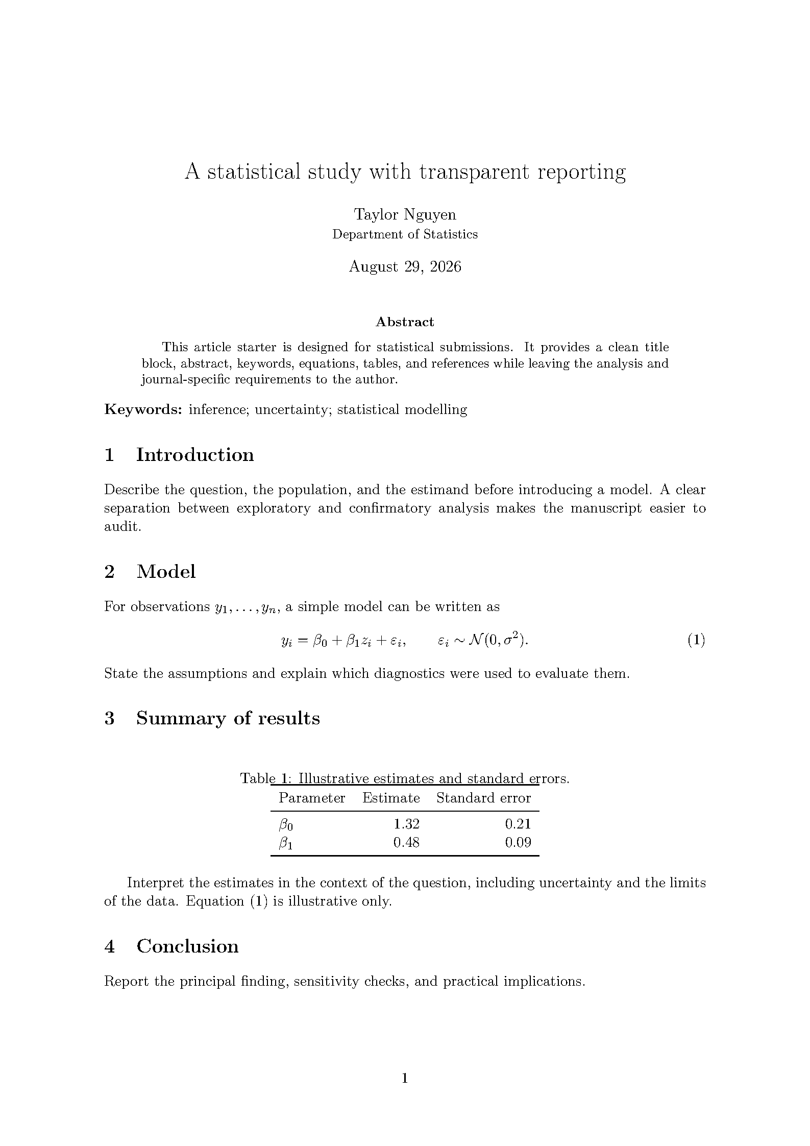 First page of Australian and New Zealand Journal of Statistics Article