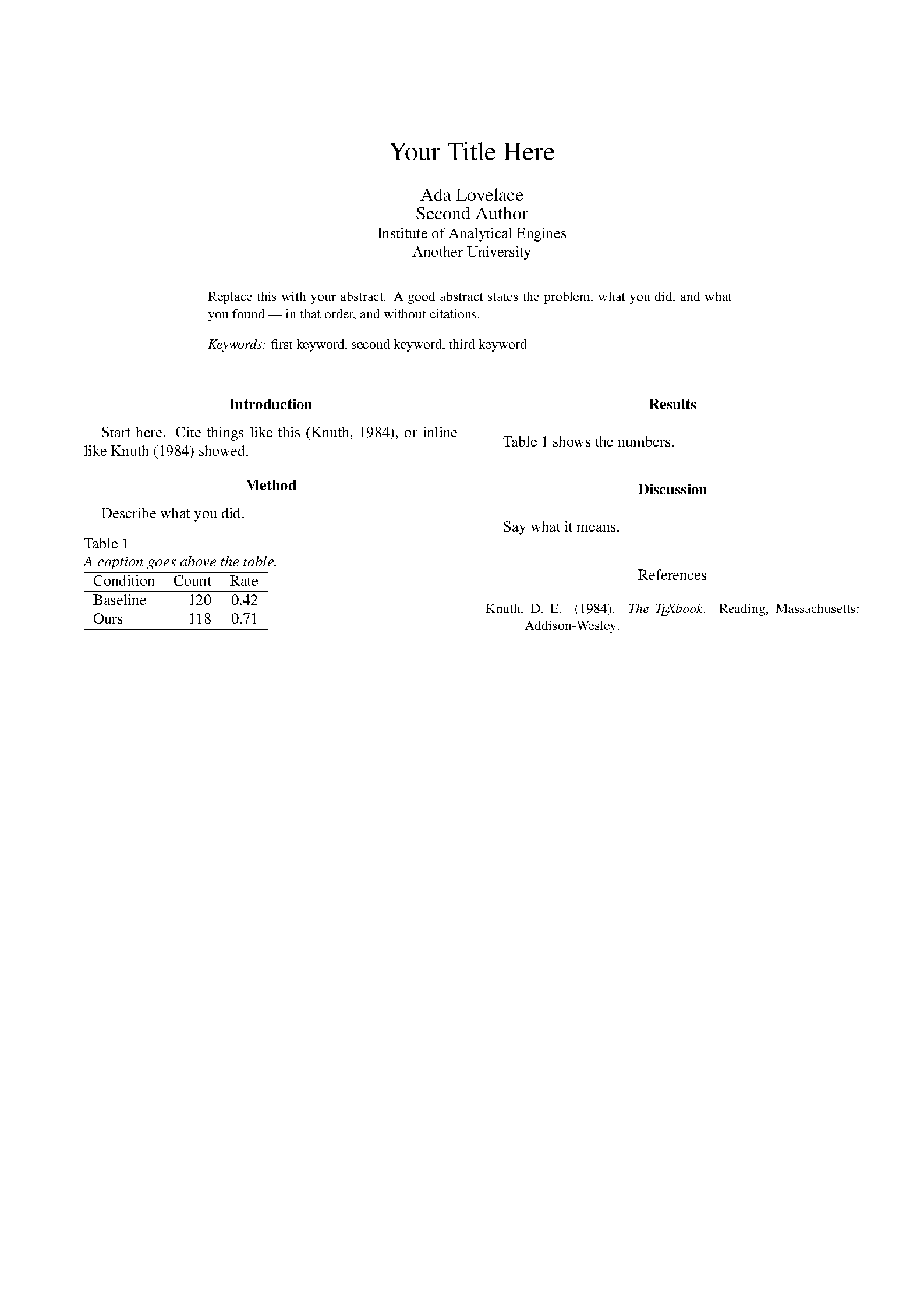 First page of APA 6th Edition
