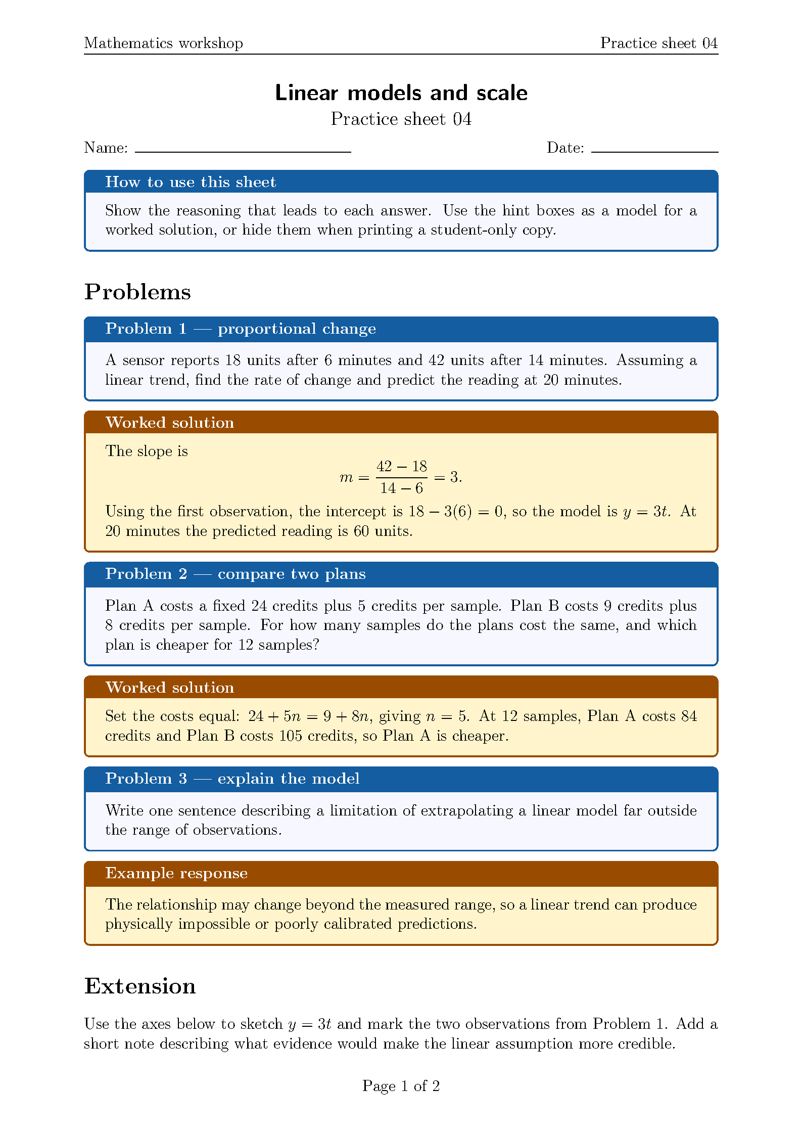 First page of the Arbeitsblattgenerator Worksheet template