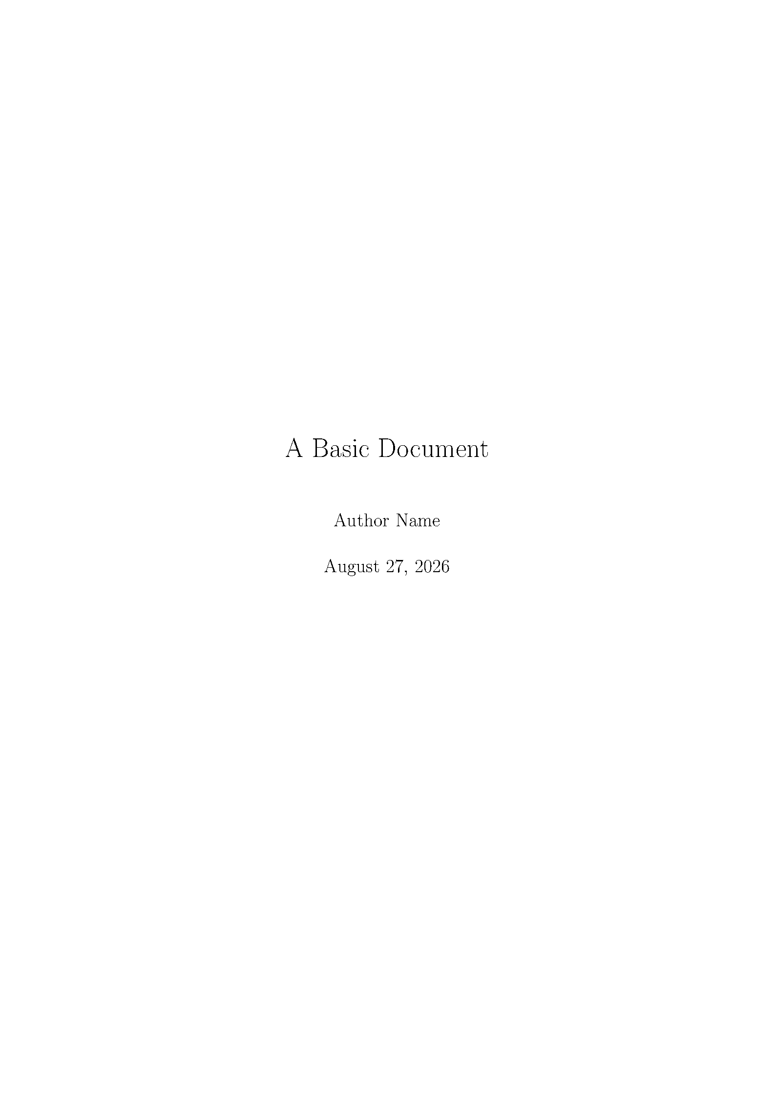 First page of Basic Template