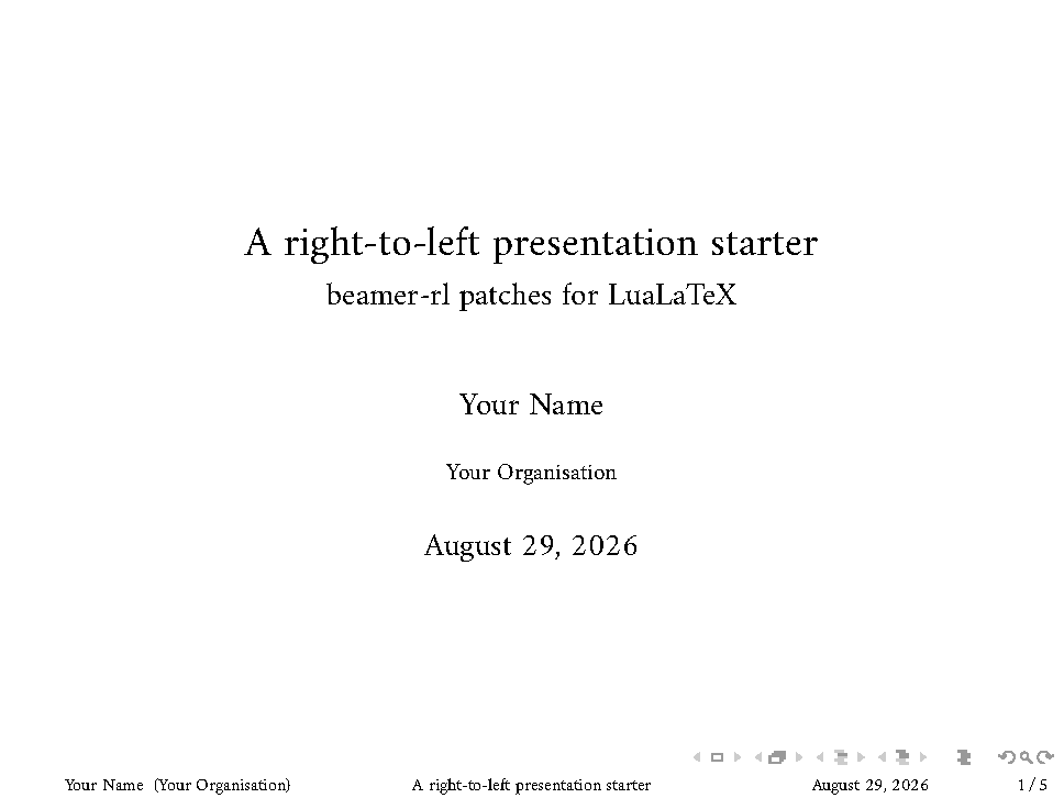 First page of the RTL Beamer Class Patches template