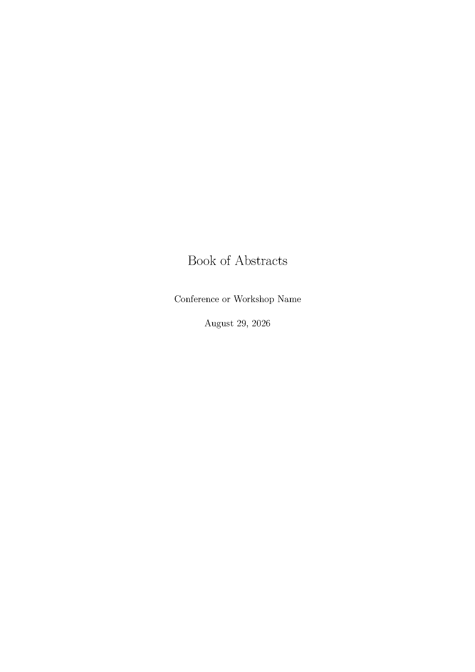 First page of Book of Abstracts