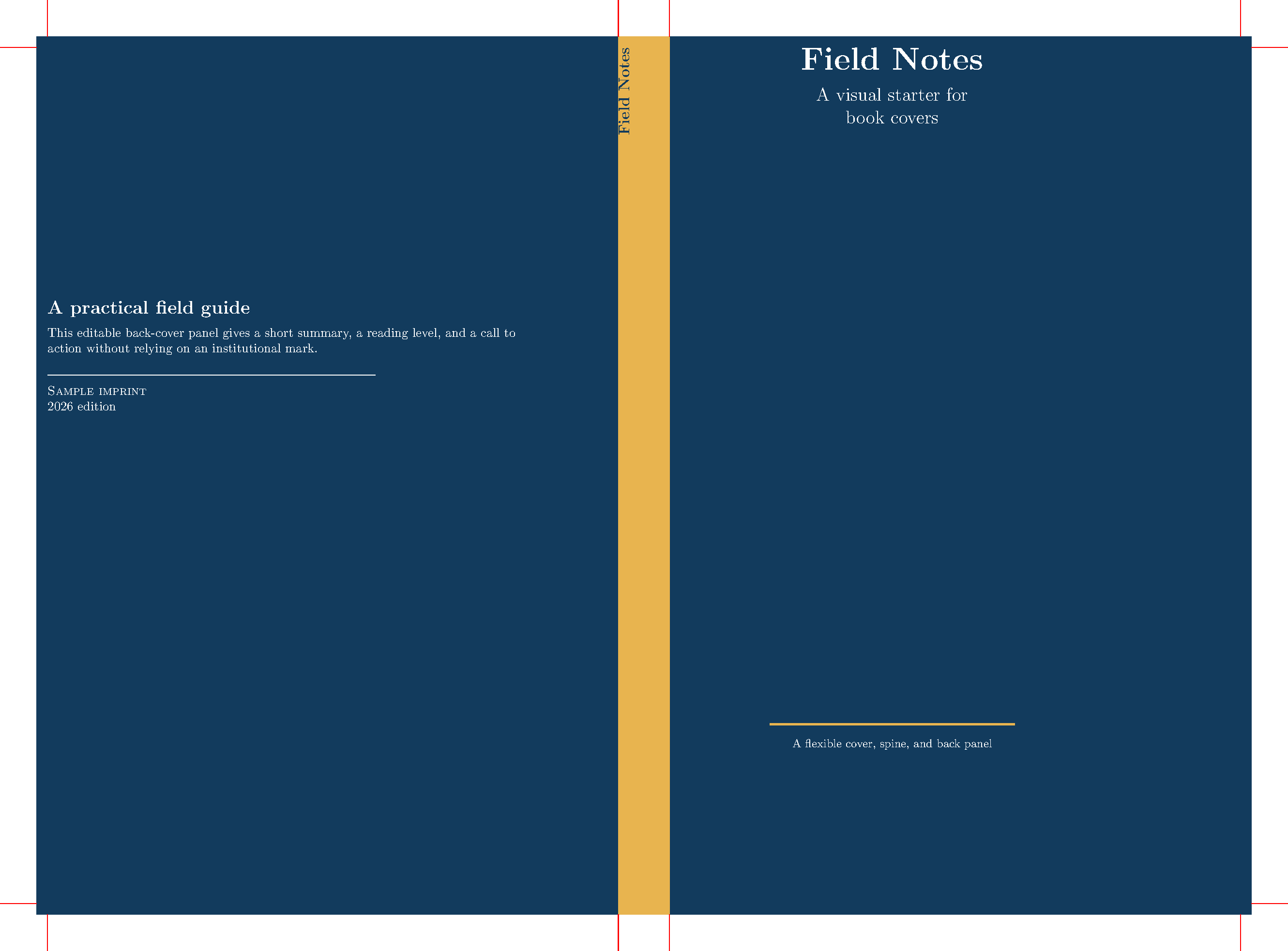 First page of the Bookcover Wraparound Cover template