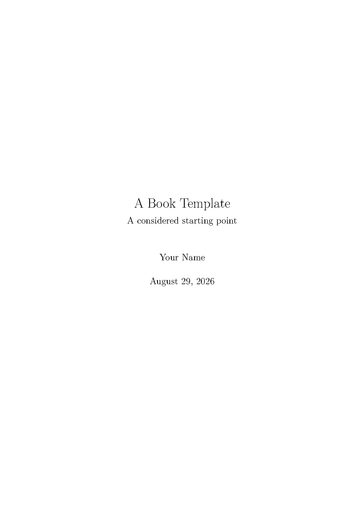 First page of booktemplate