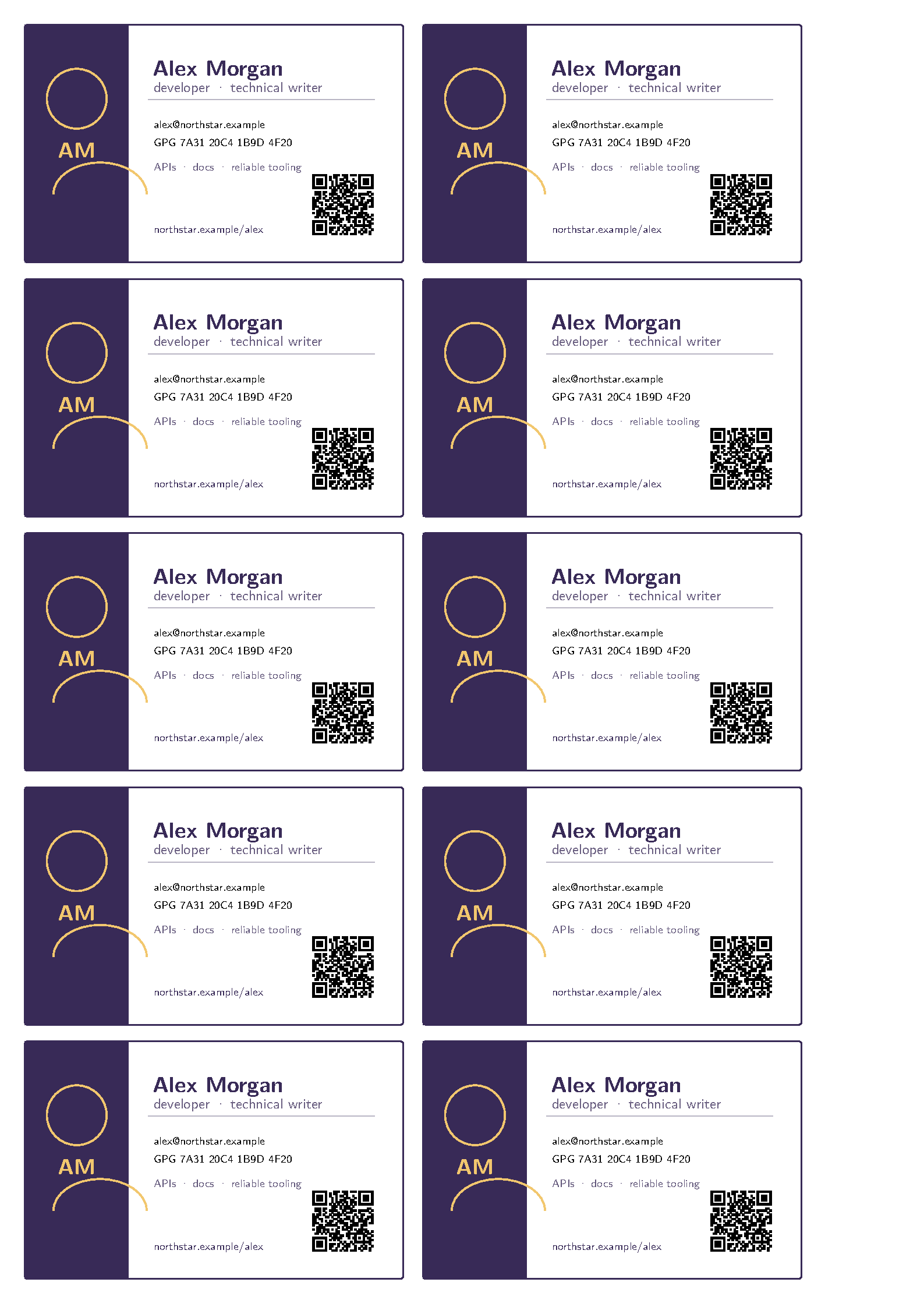 First page of the Programmer Business Card with Photo template