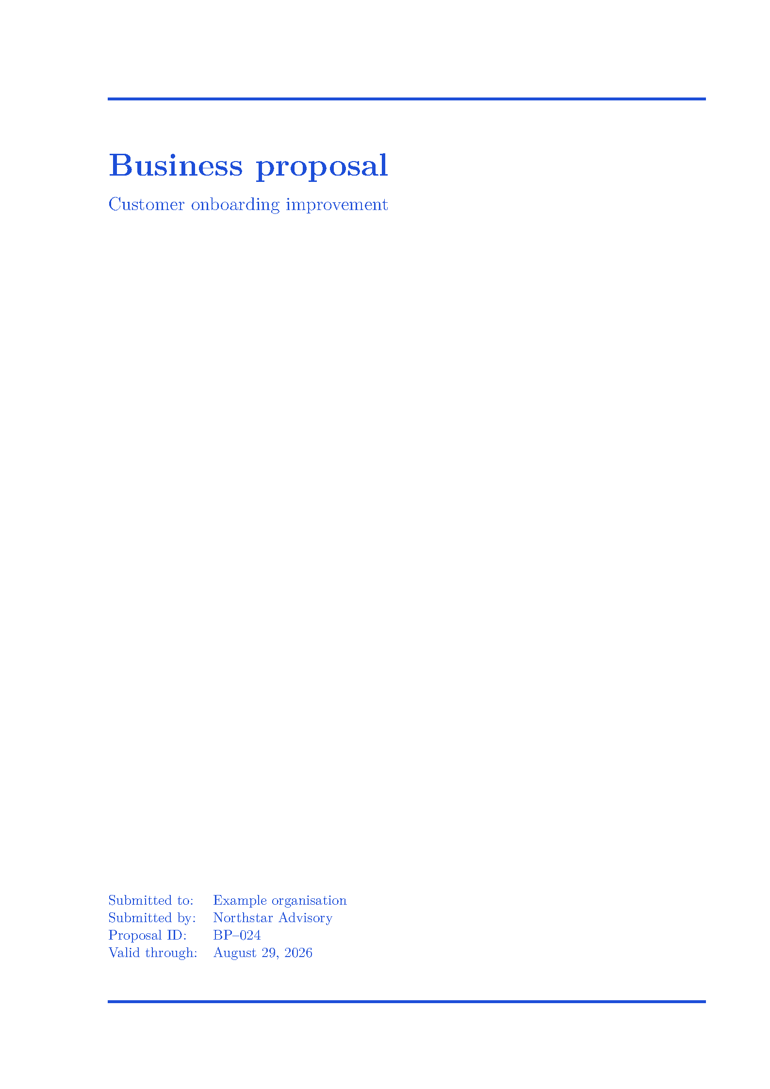 First page of Business Proposal Template