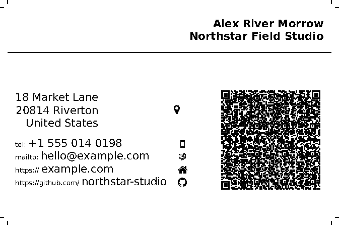 First page of the Business Card with QR Code template