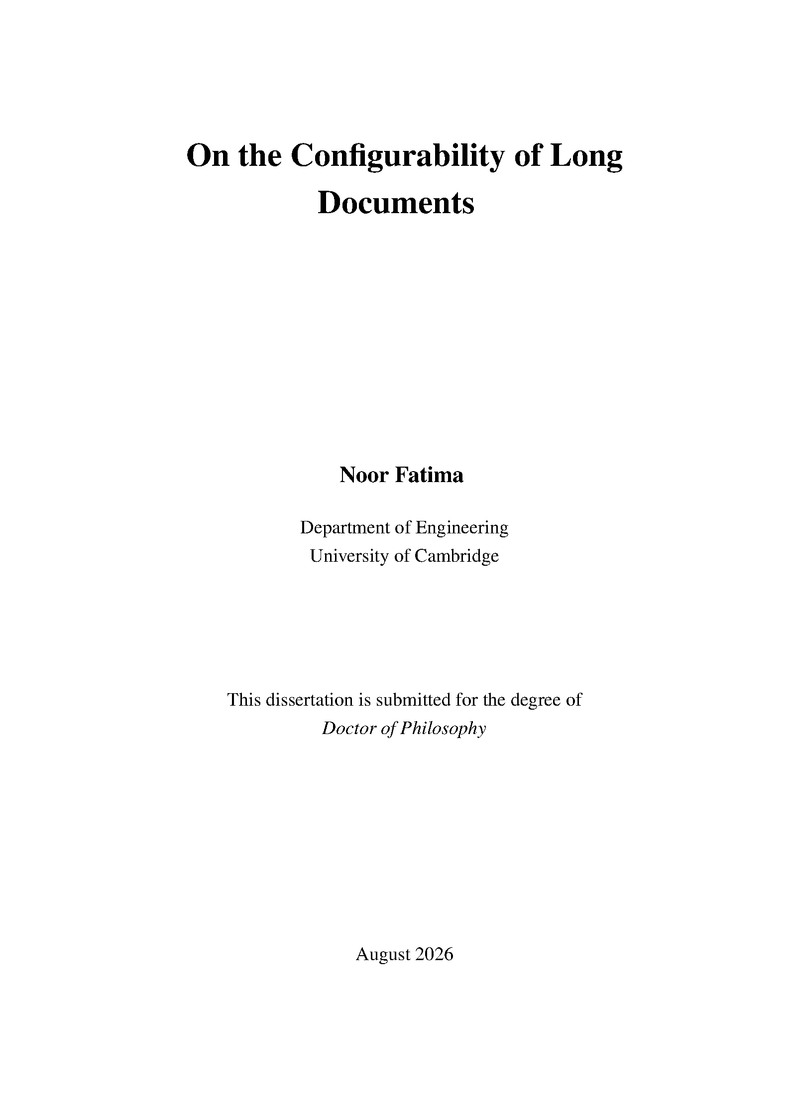 First page of Cambridge PhD Thesis (CUED)