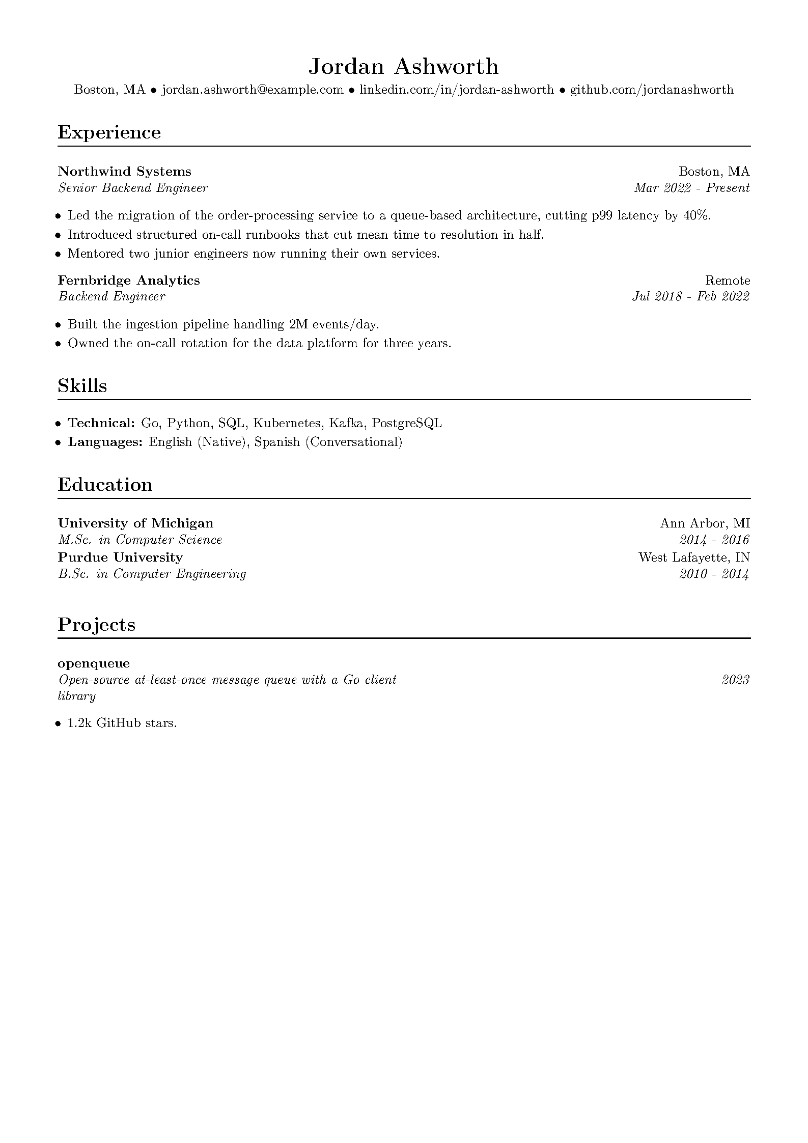 First page of the Celiobjunior Resume template