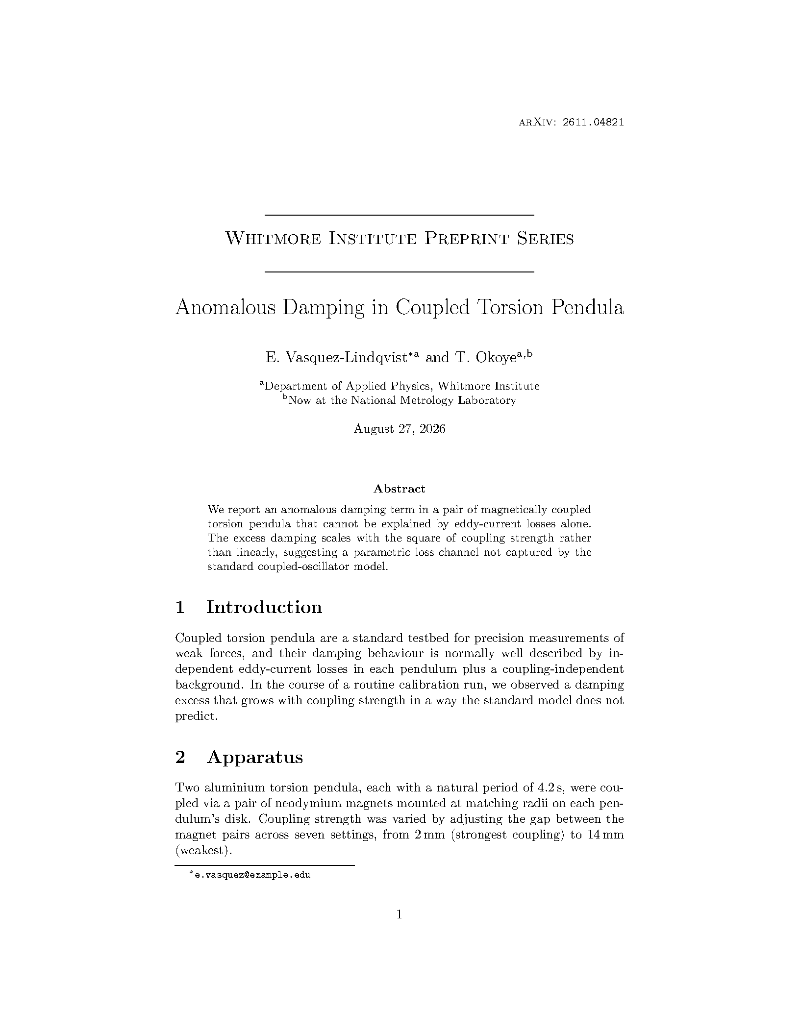 First page of the compiled Classic Lined Title Page template