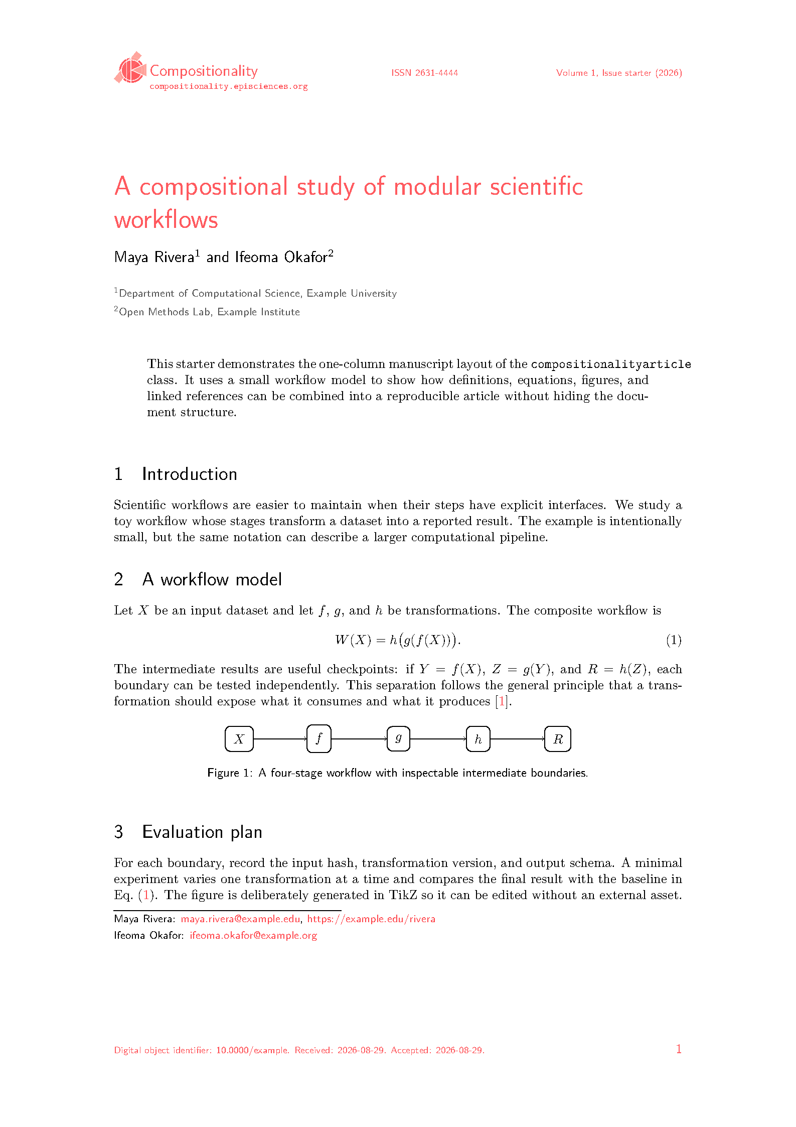 First page of Compositionality Article