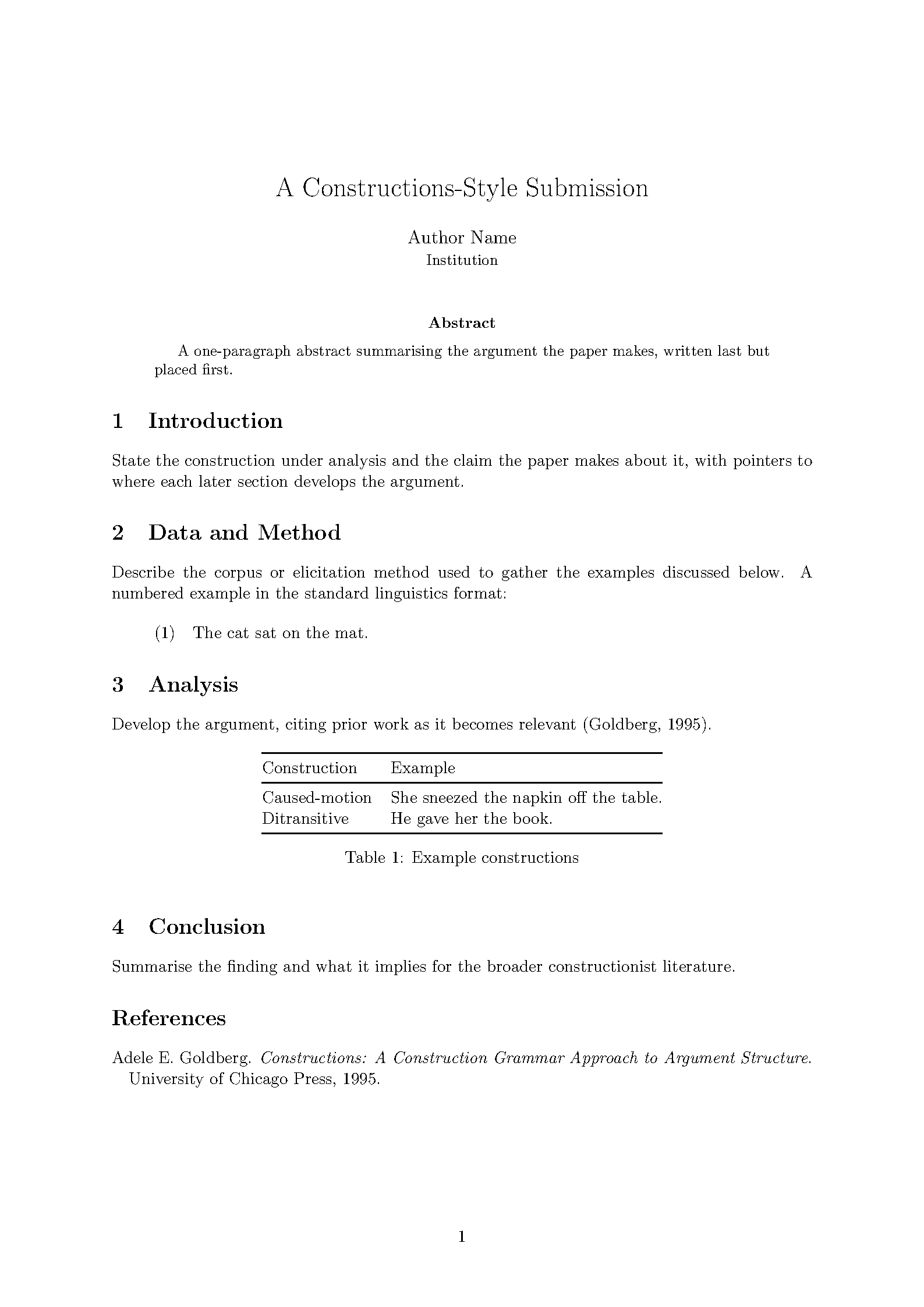 First page of Constructions