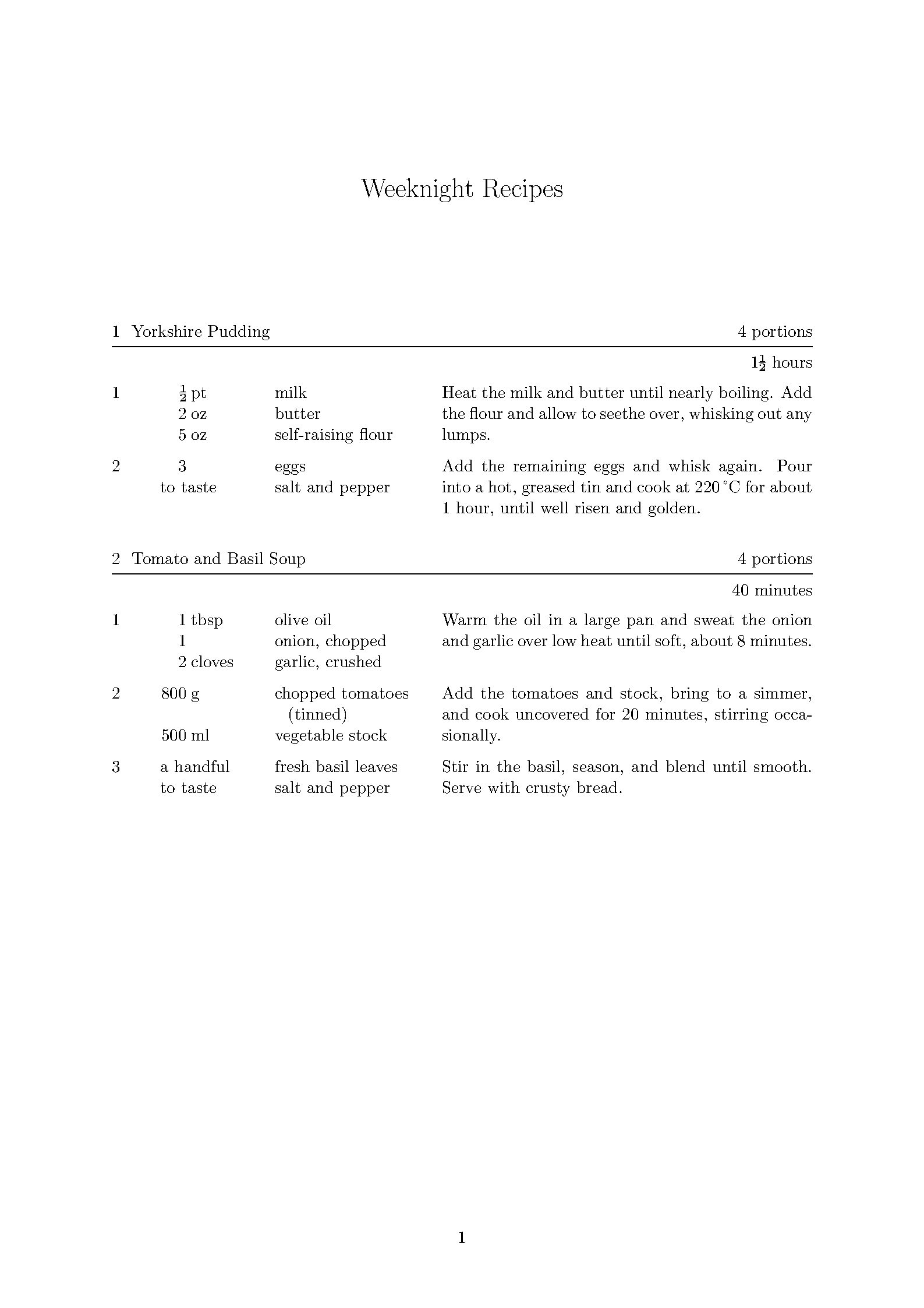 First page of Cuisine Recipe Steps