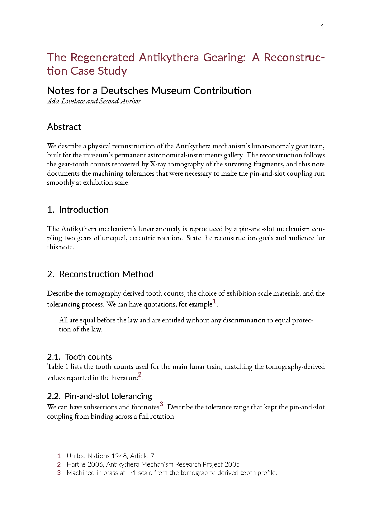 First page of Deutsches Museum Contribution