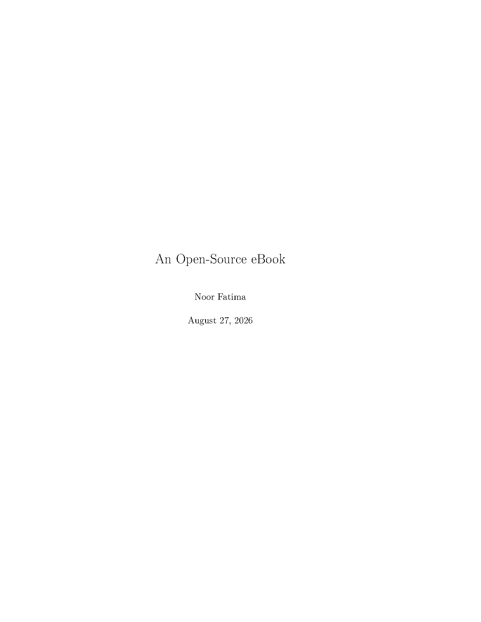 First page of the compiled eBook template