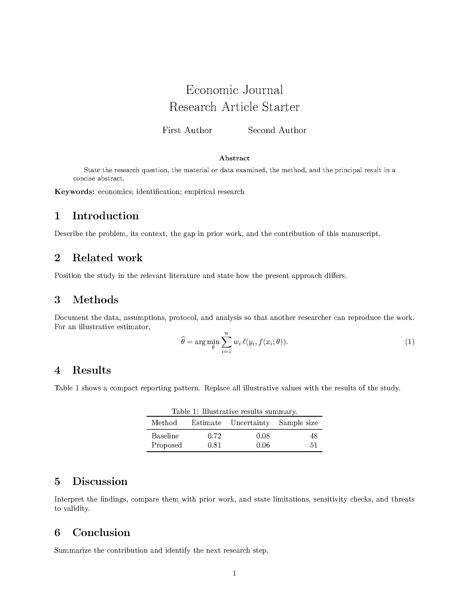 First page of Economic Journal