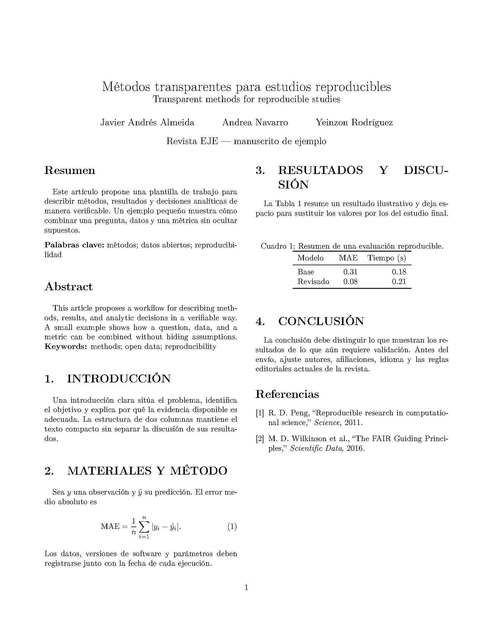 First page of Revista EJE Universidad ECCI