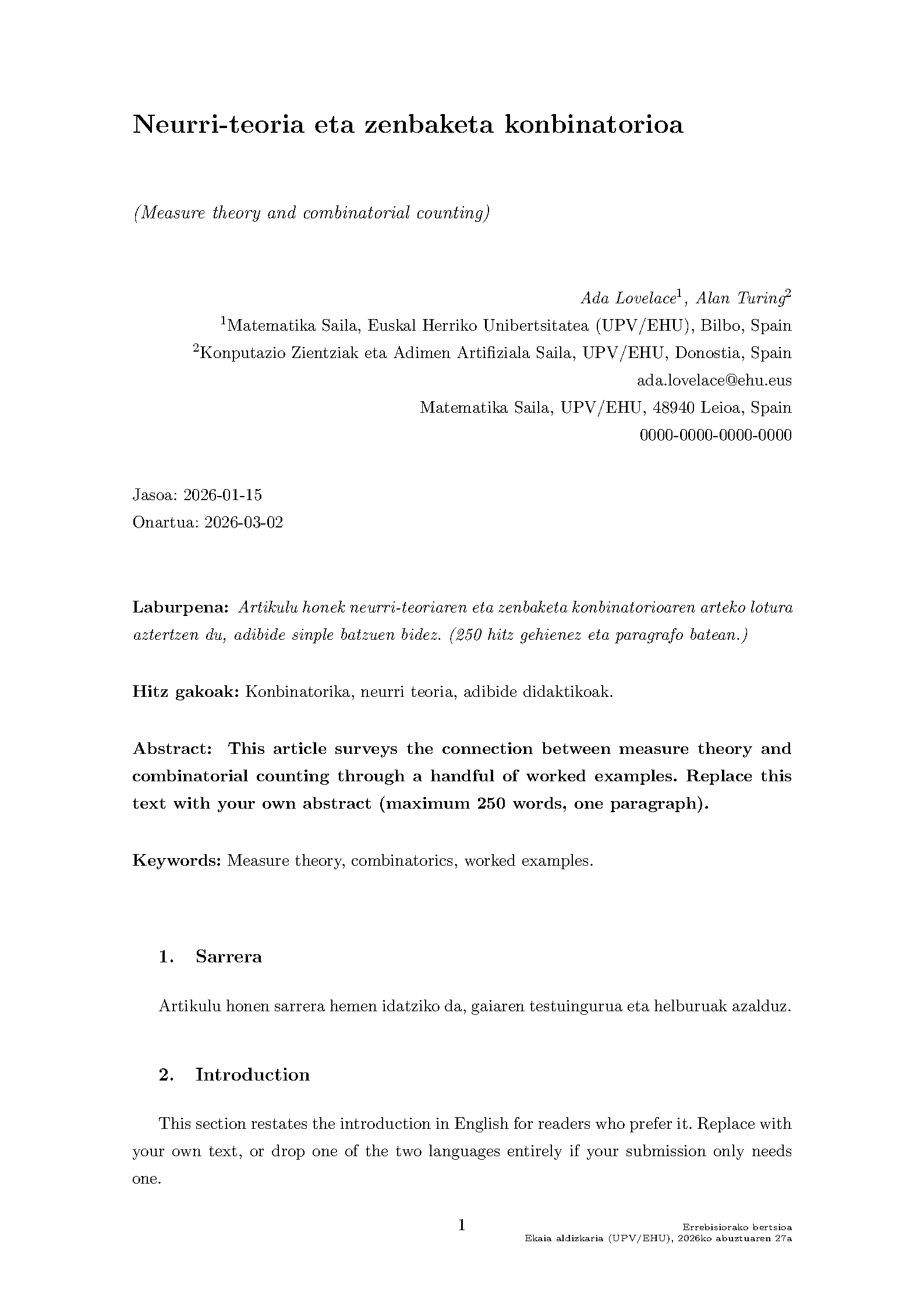 First page of Ekaia
