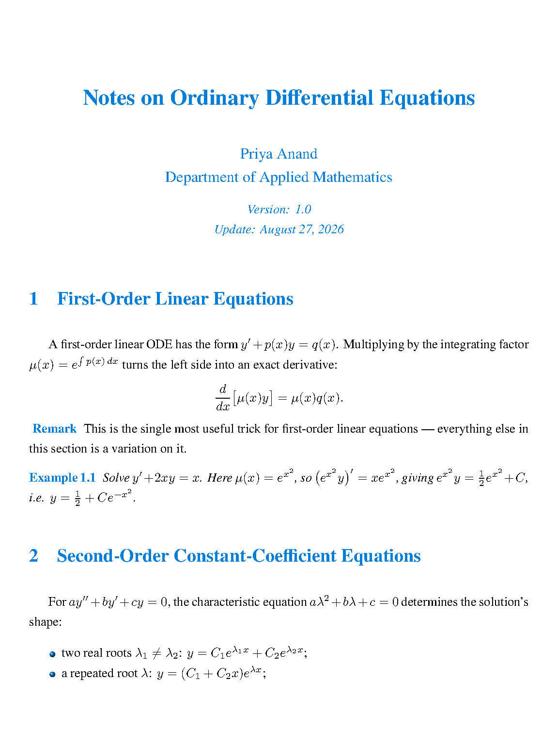 First page of ElegantNote