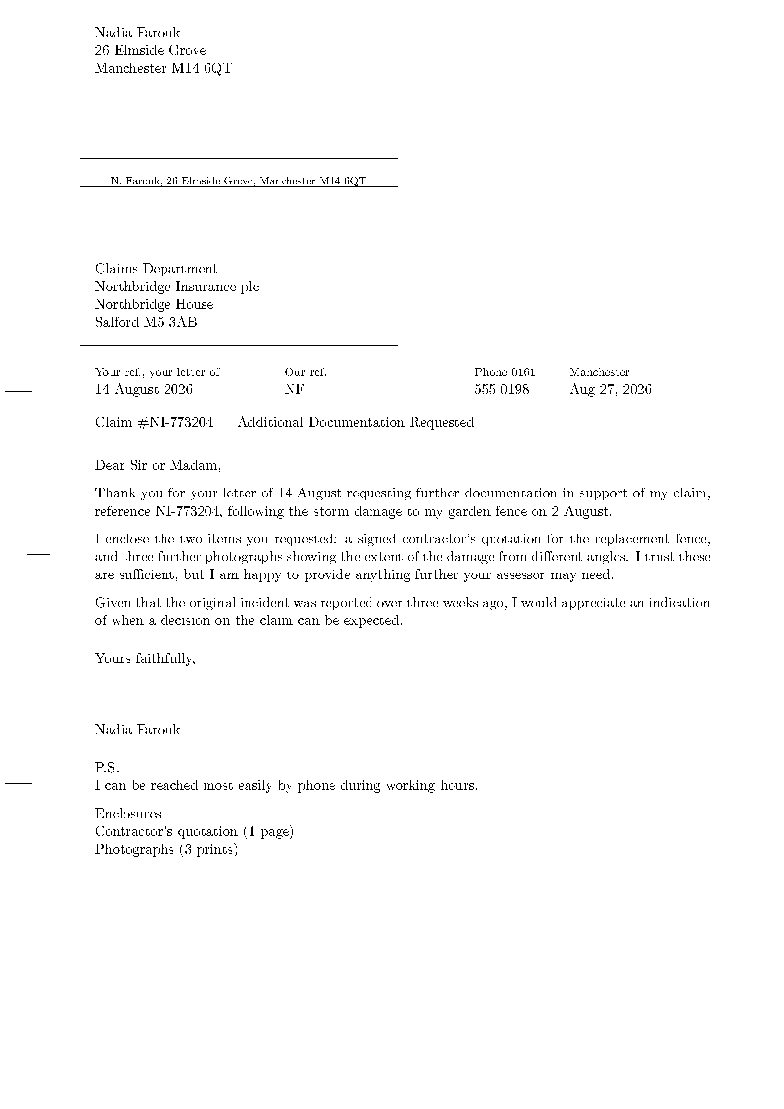 First page of the compiled ElMueller Formal Letter template