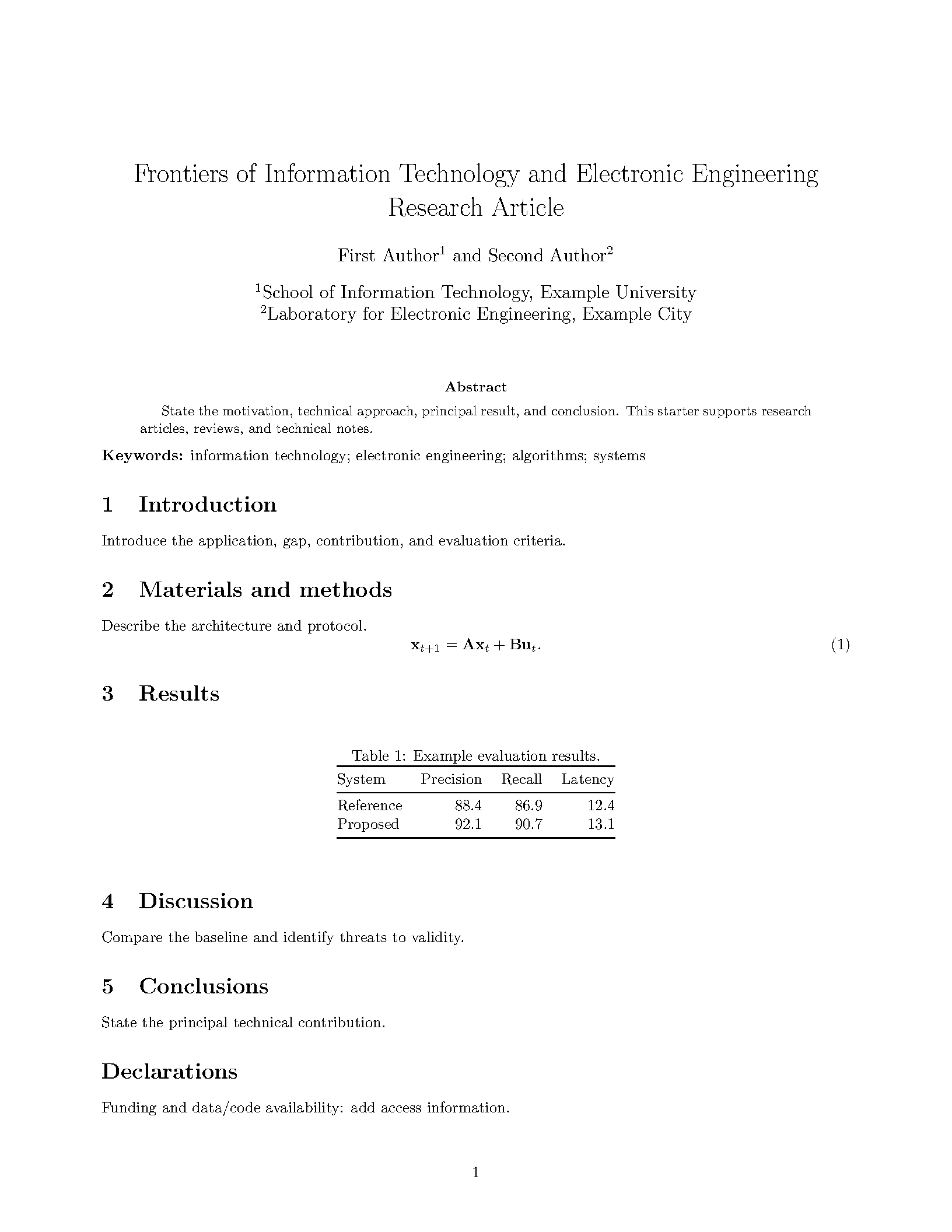 First page of FITEE Research Article