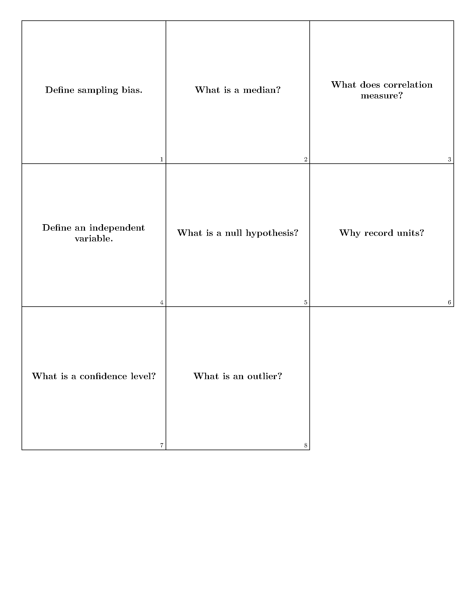 First page of Flacards Study Cards