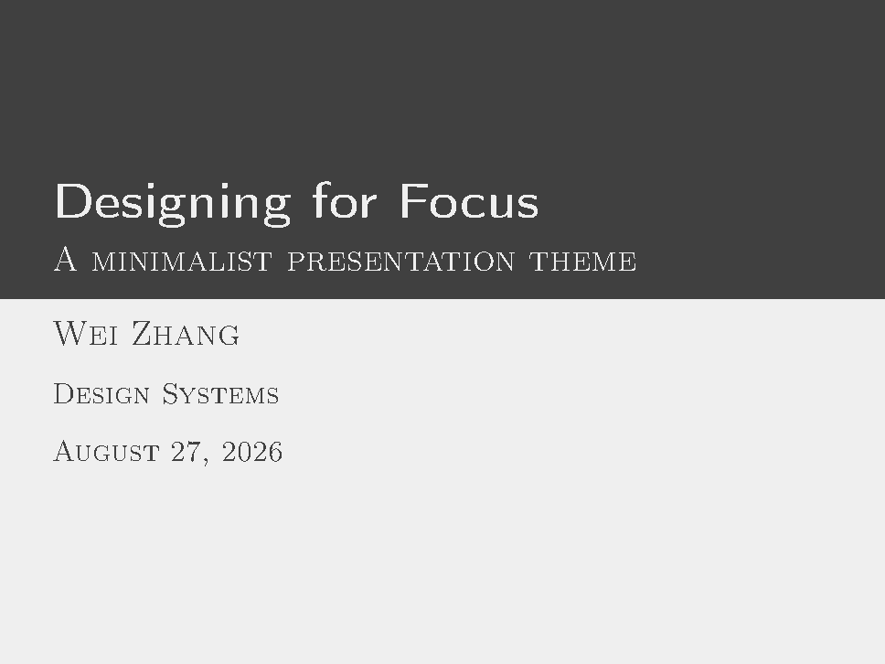 First page of the compiled Focus Presentation template