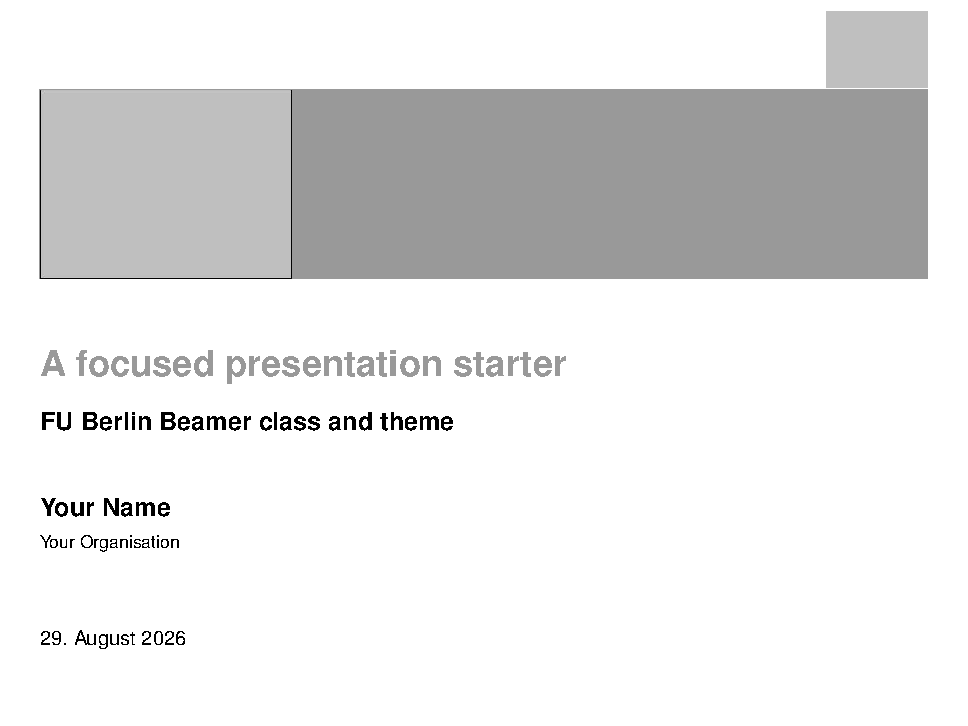 First page of the FU Berlin Beamer template