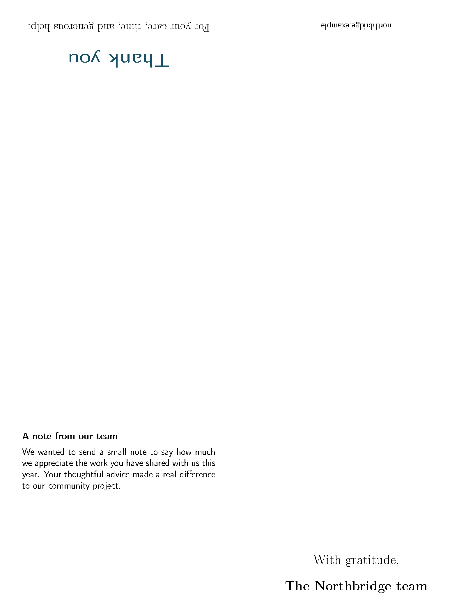First page of the gcard Folded Greeting Card template