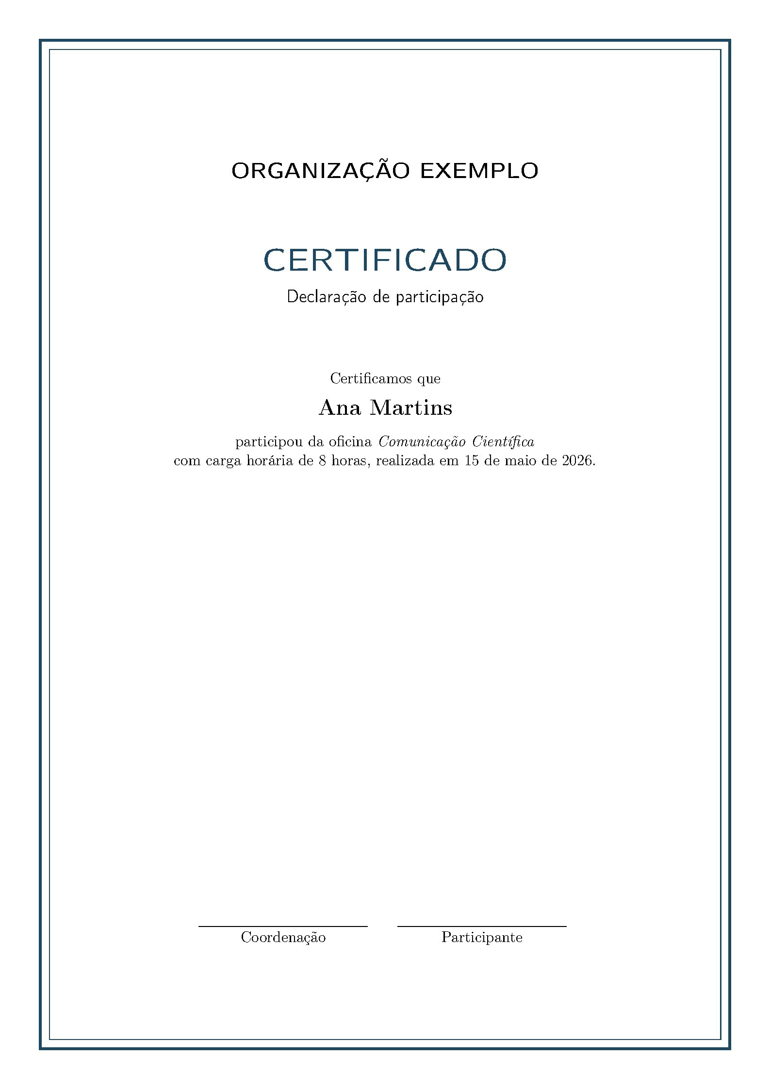 First page of Gerador de Certificados e Declarações