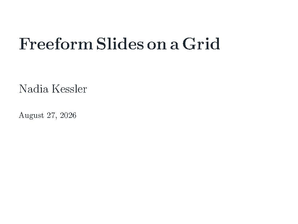 First page of the compiled gridslides template
