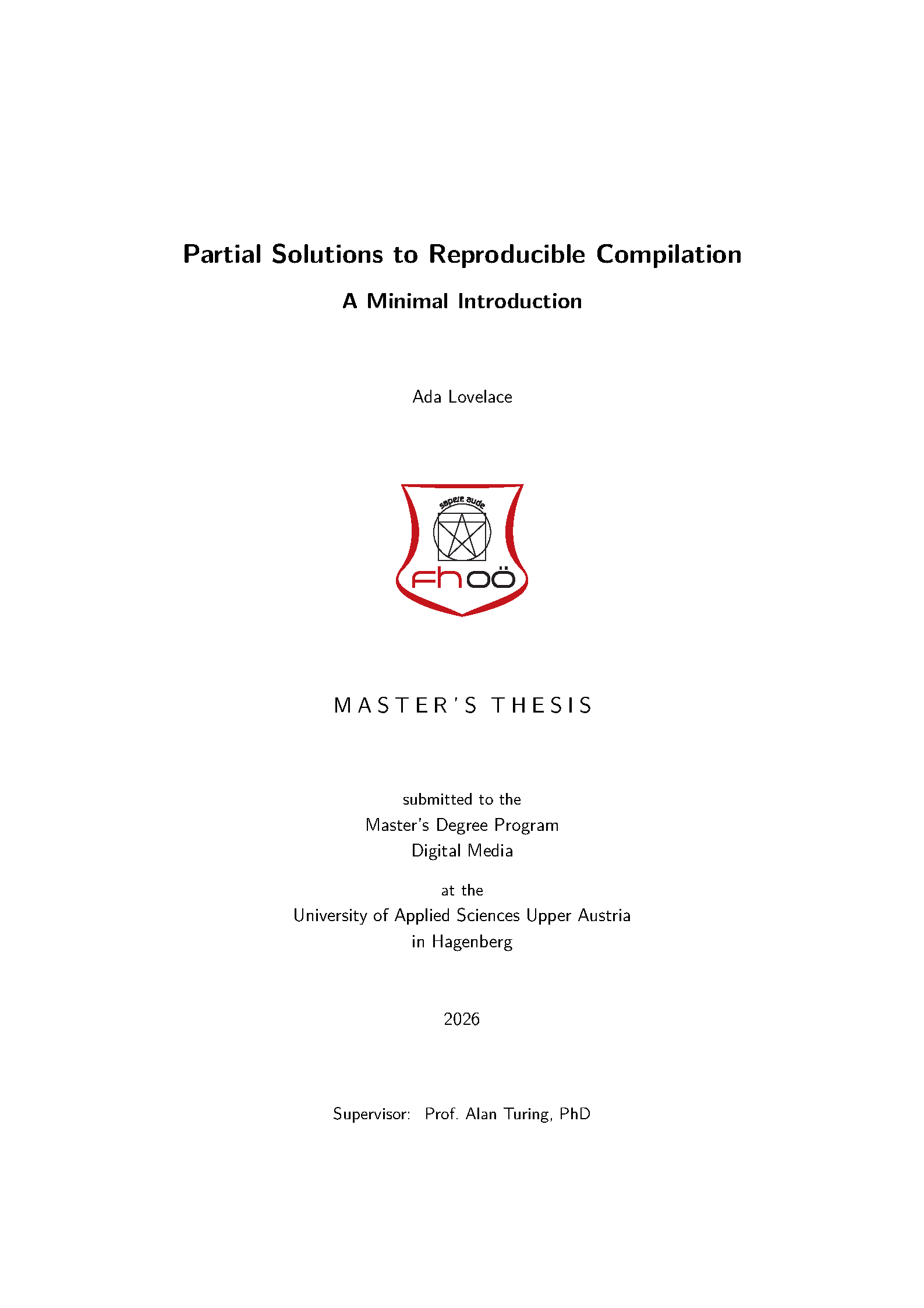 First page of Hagenberg Thesis