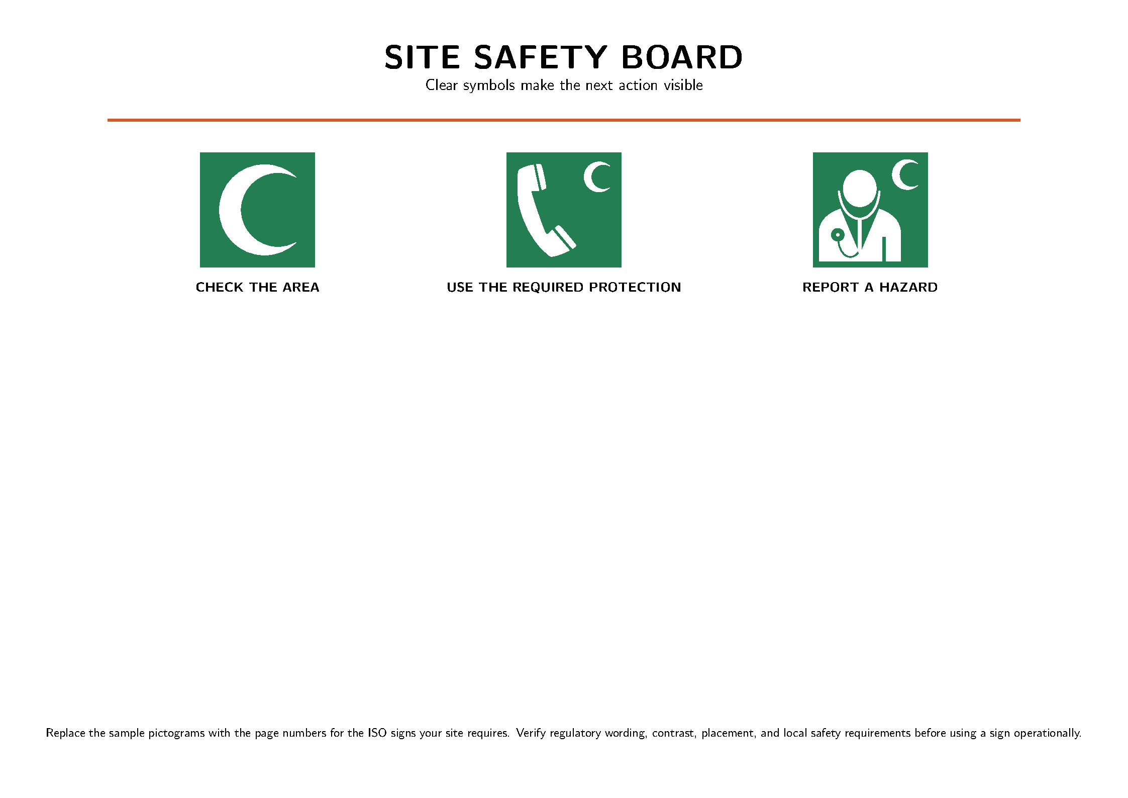 First page of ISO Signs Safety Board