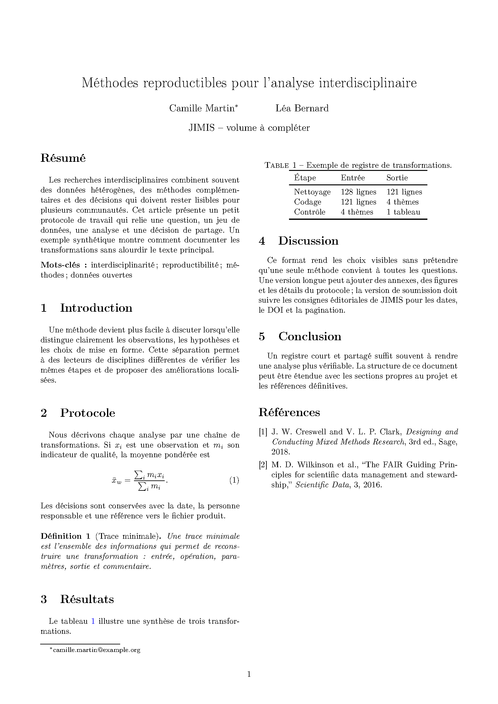 First page of JIMIS Article
