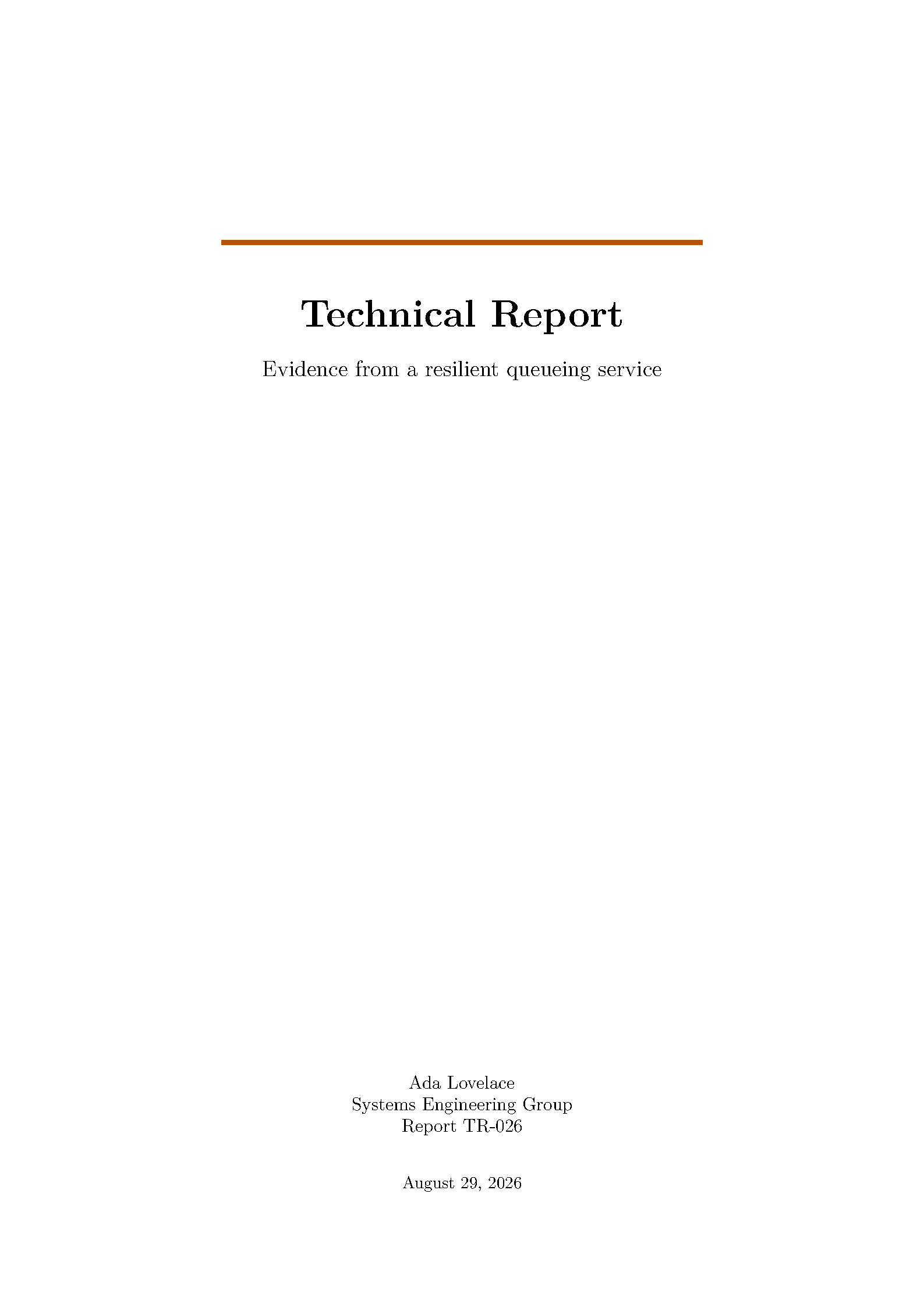 First page of JKU Technical Report