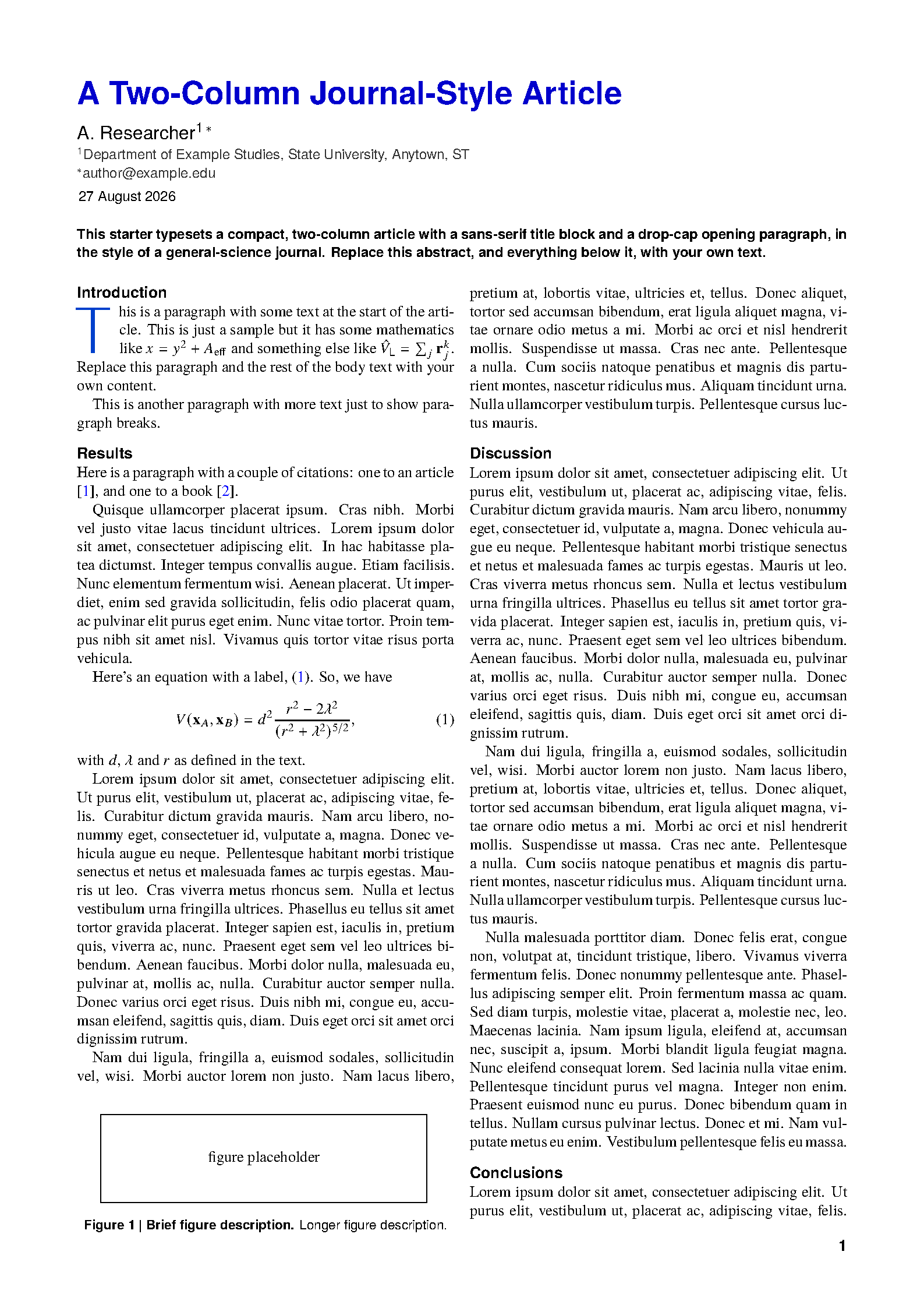 First page of Journal Article