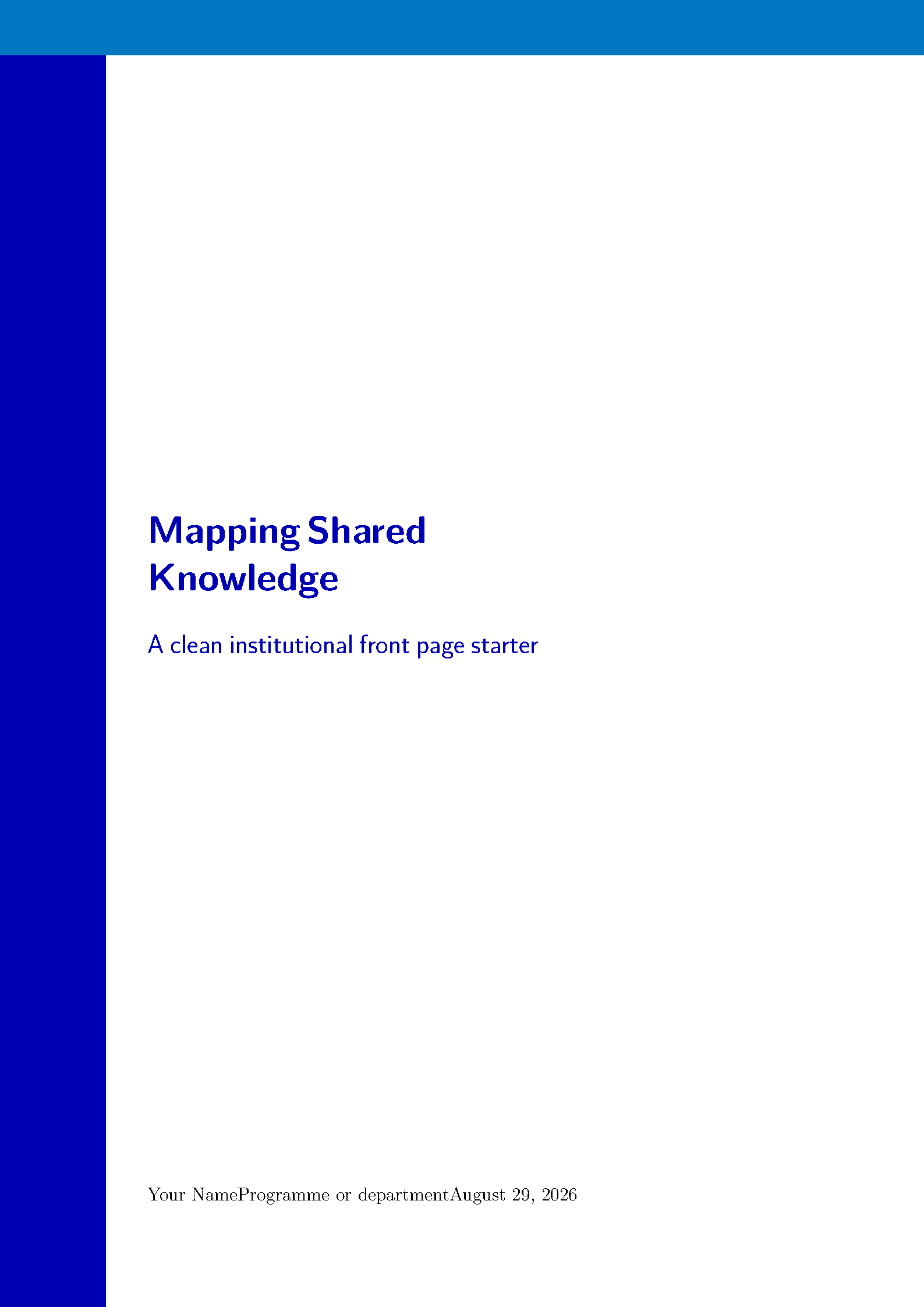 First page of the KU Front Page Starter template