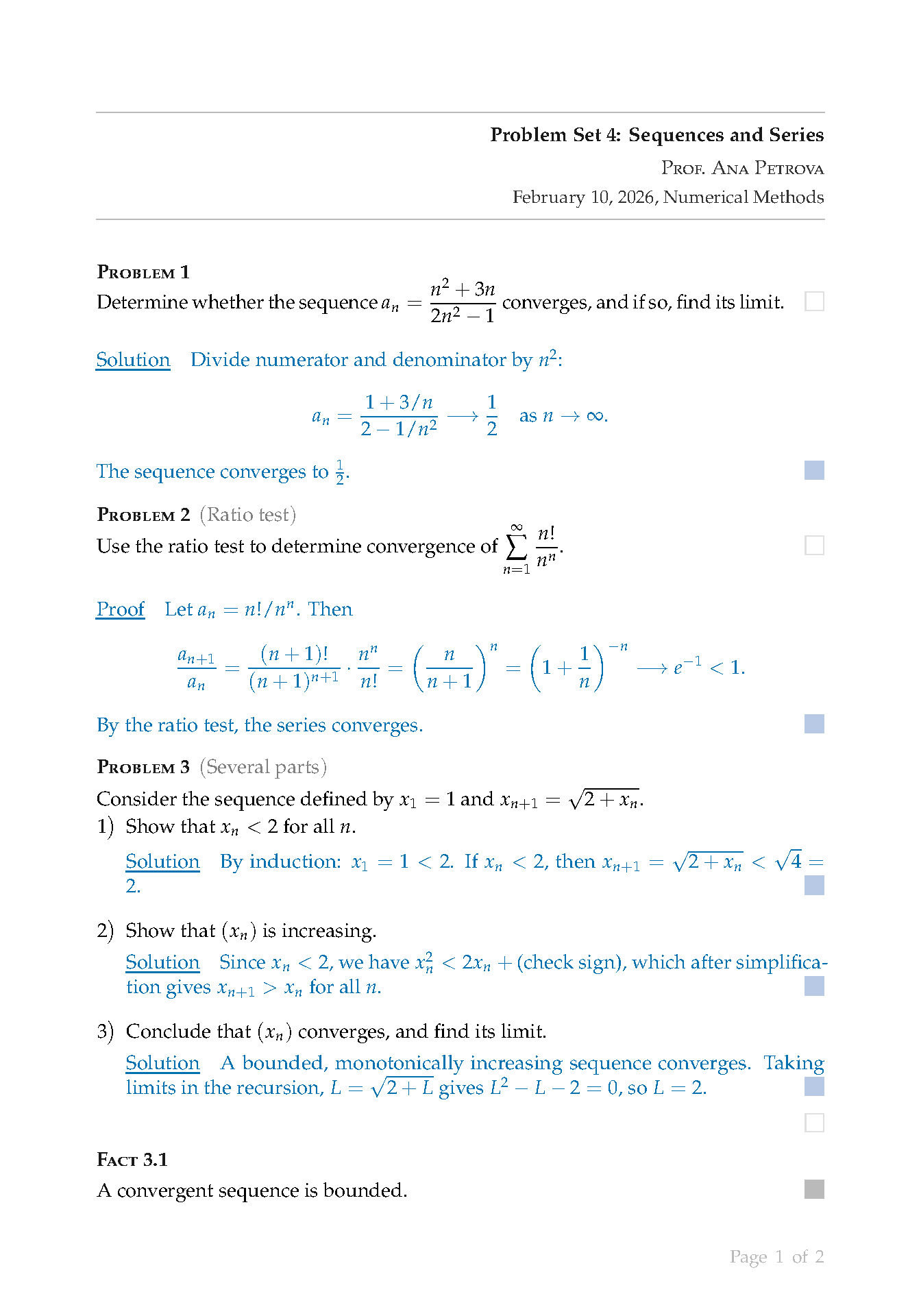 First page of the compiled Lachaise Assignment template